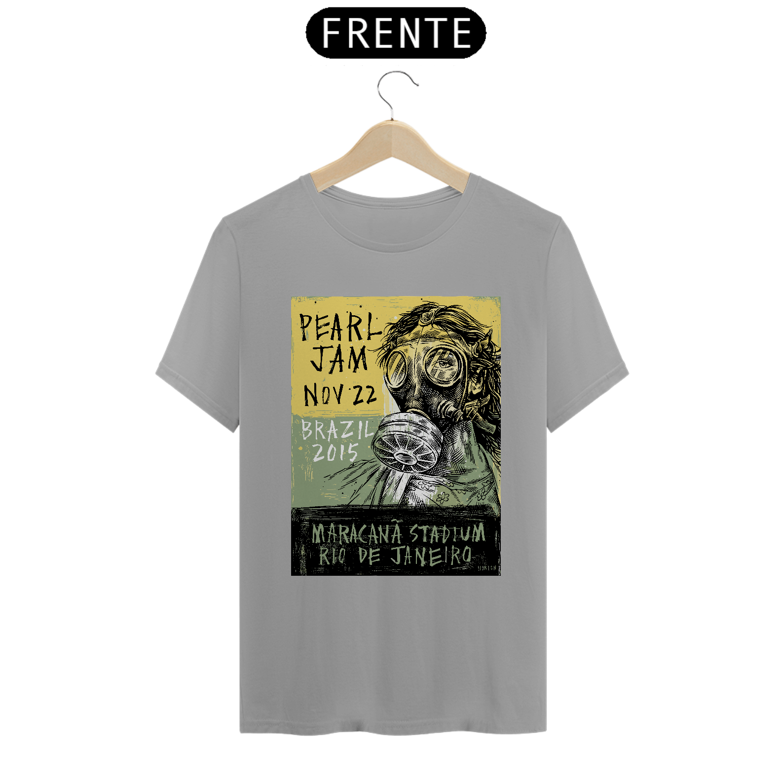 T-SHIRT CARTAZ PEARL JAM BRASIL 2015 - QUALITY