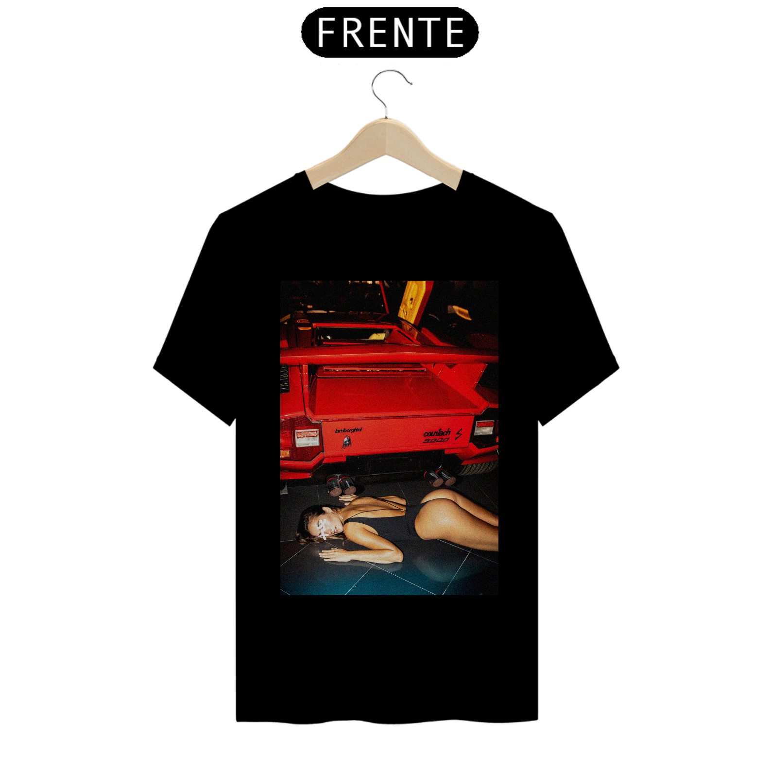 Camiseta Lamborghini Countach e modelo