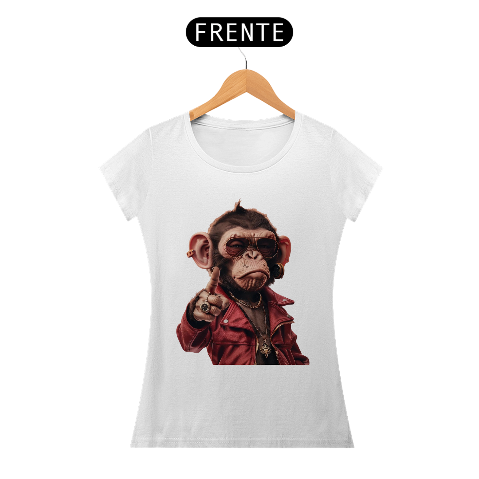Camiseta baby long macaquinho apontando o dedo