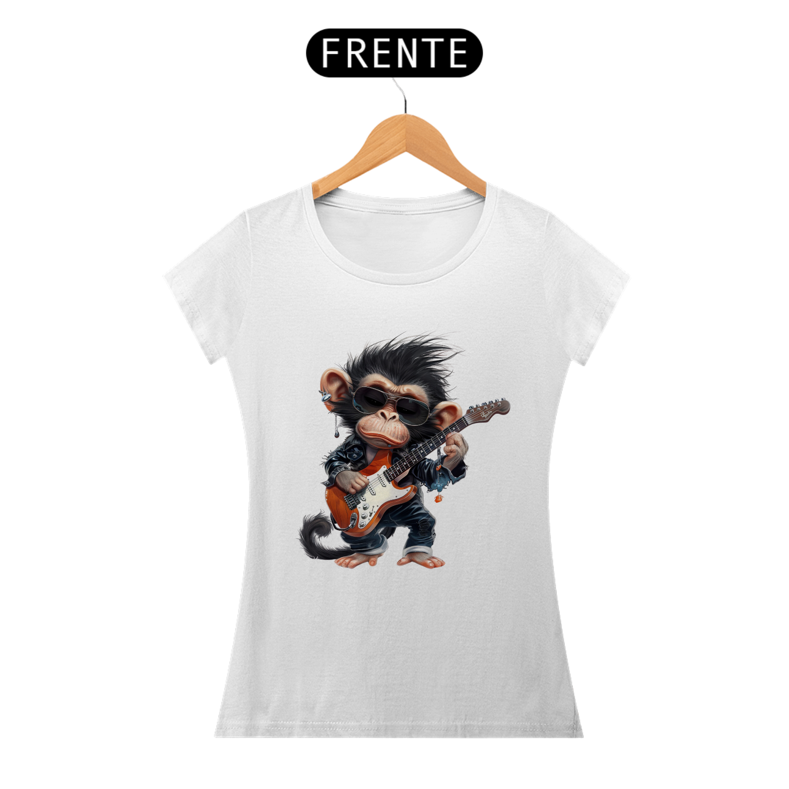 Camiseta Baby Long Macaquinho Rockeiro