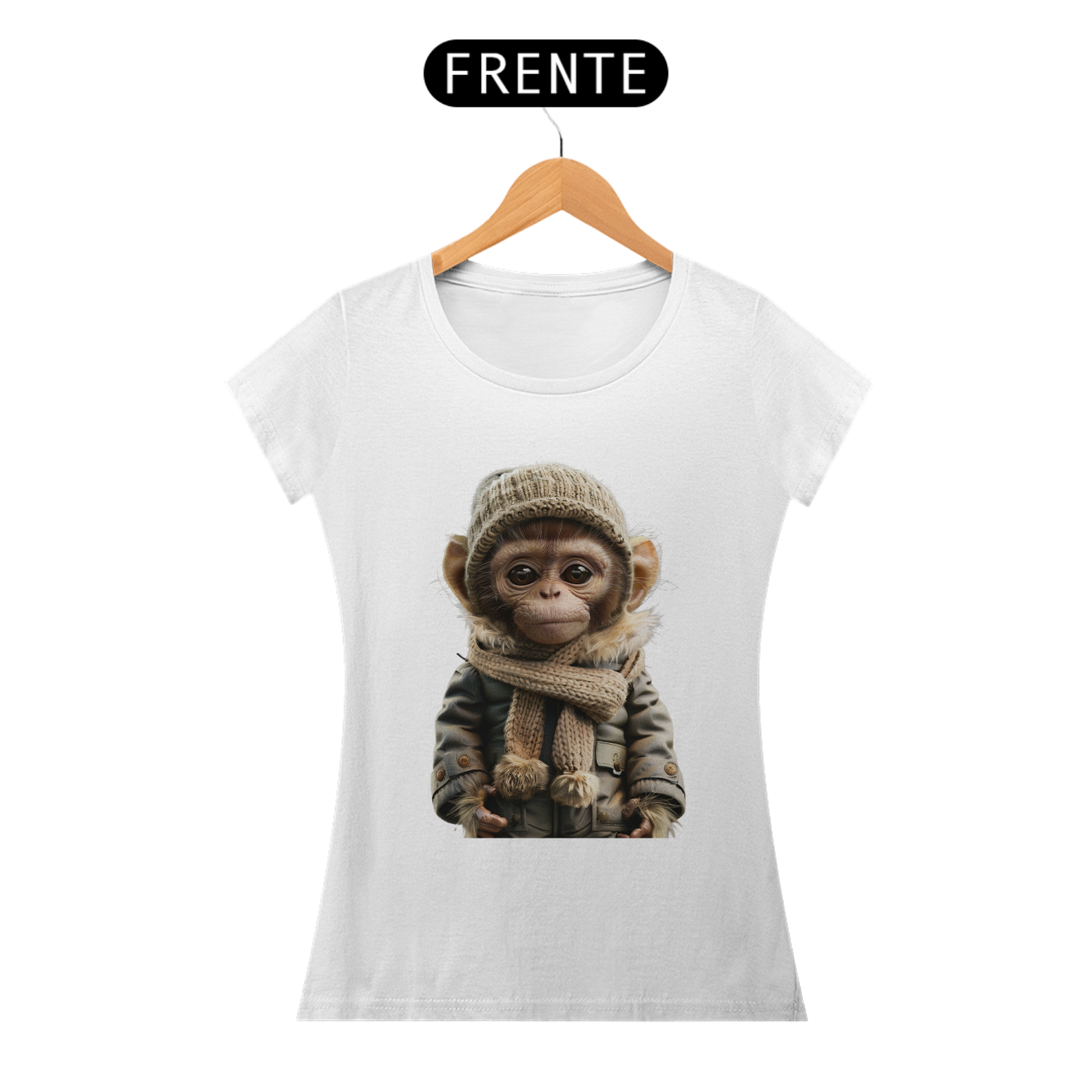Camiseta Baby Long Macaquinho do Inverno