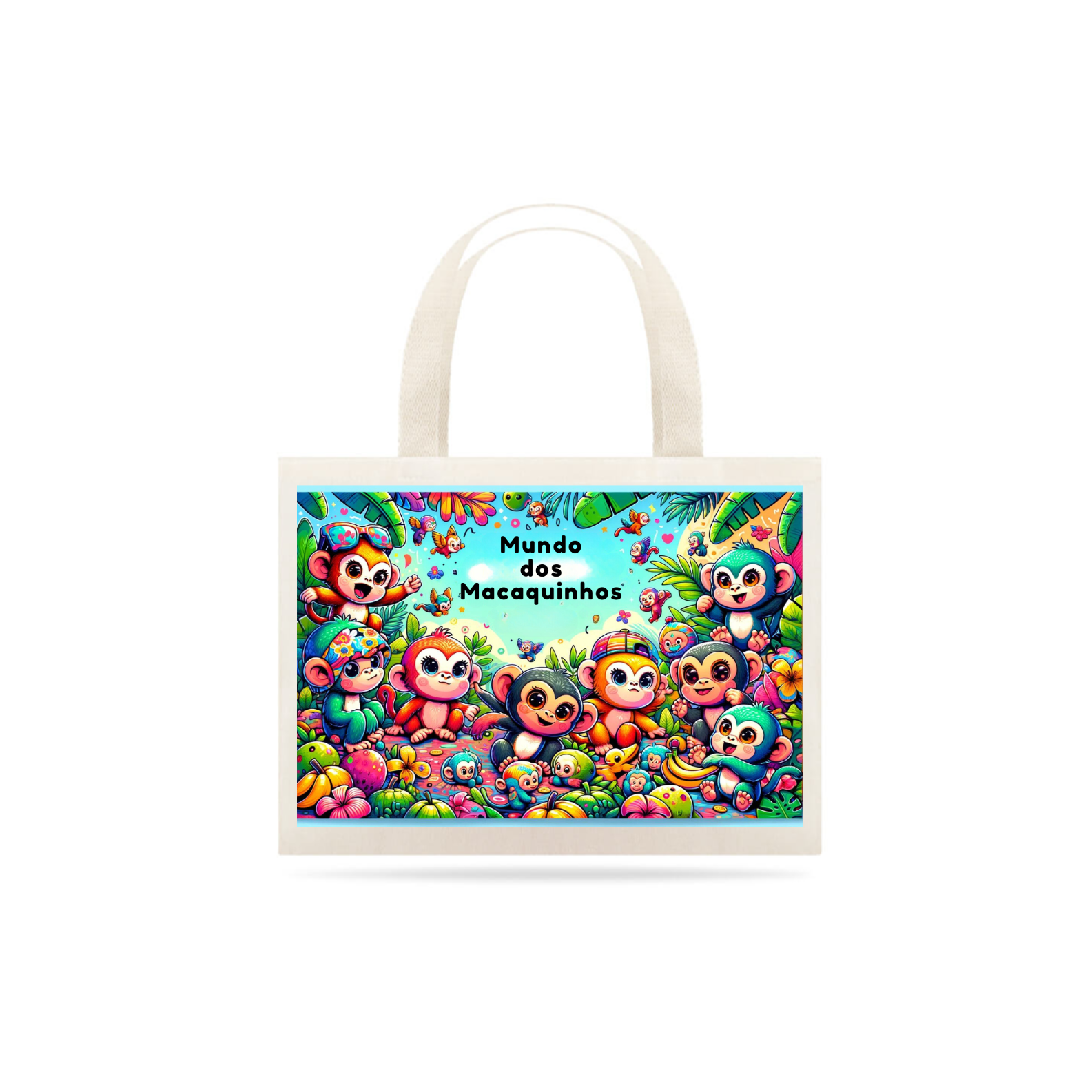 Sacola Eco Bag Grande Mundo dos Macaquinhos