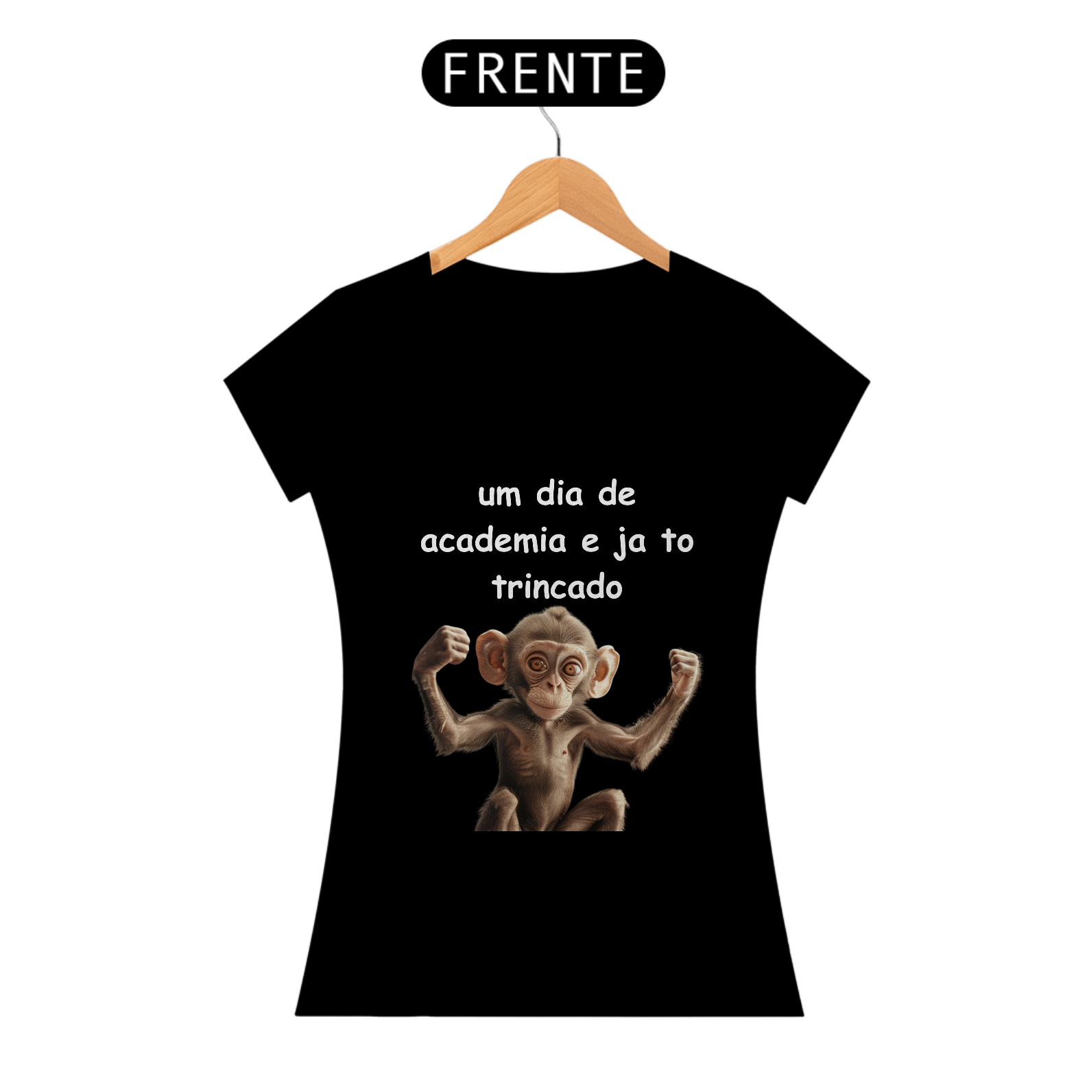 Camiseta Baby Long Macaquinho da Academia