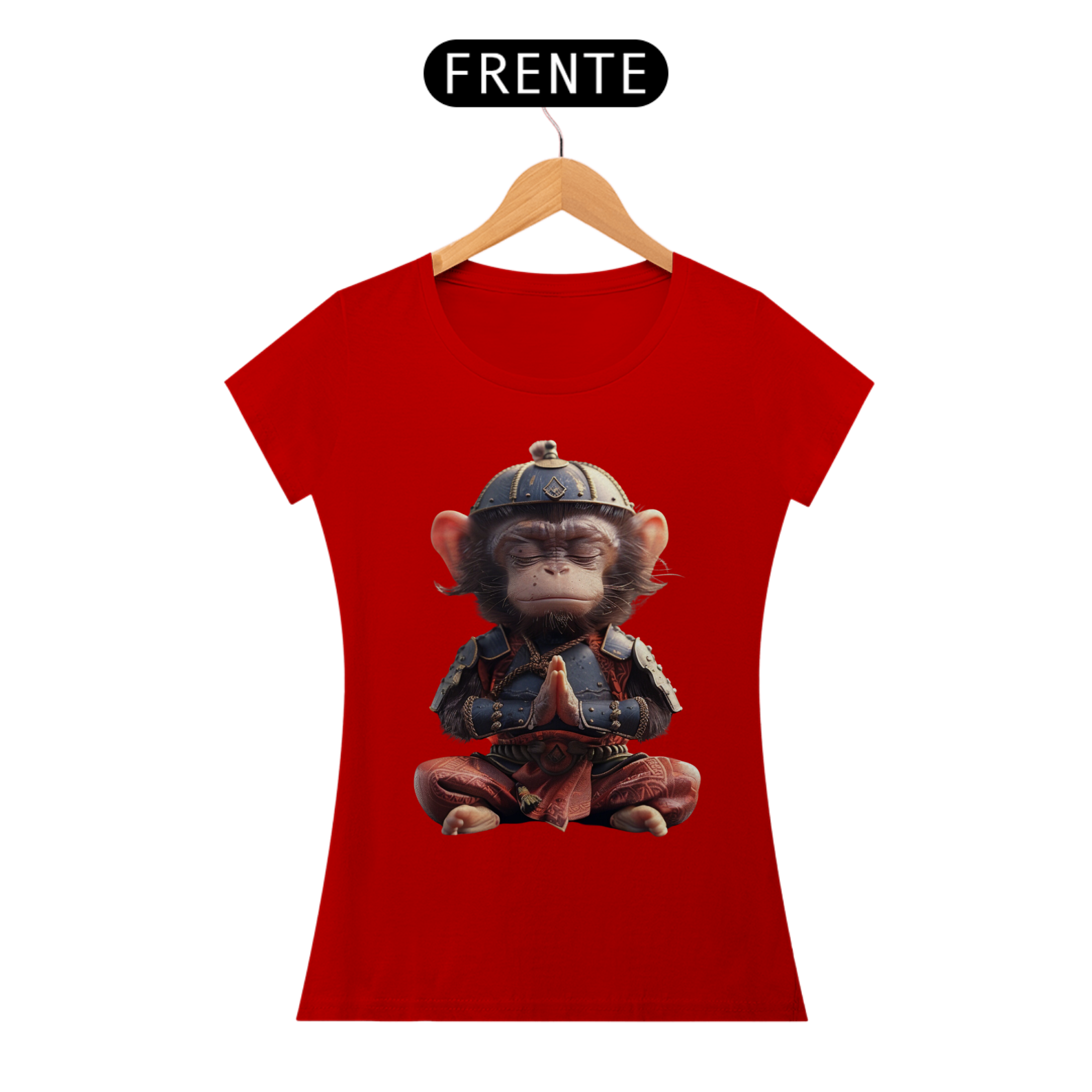 Camiseta Baby Long Macaquinho Guerreiro Meditano