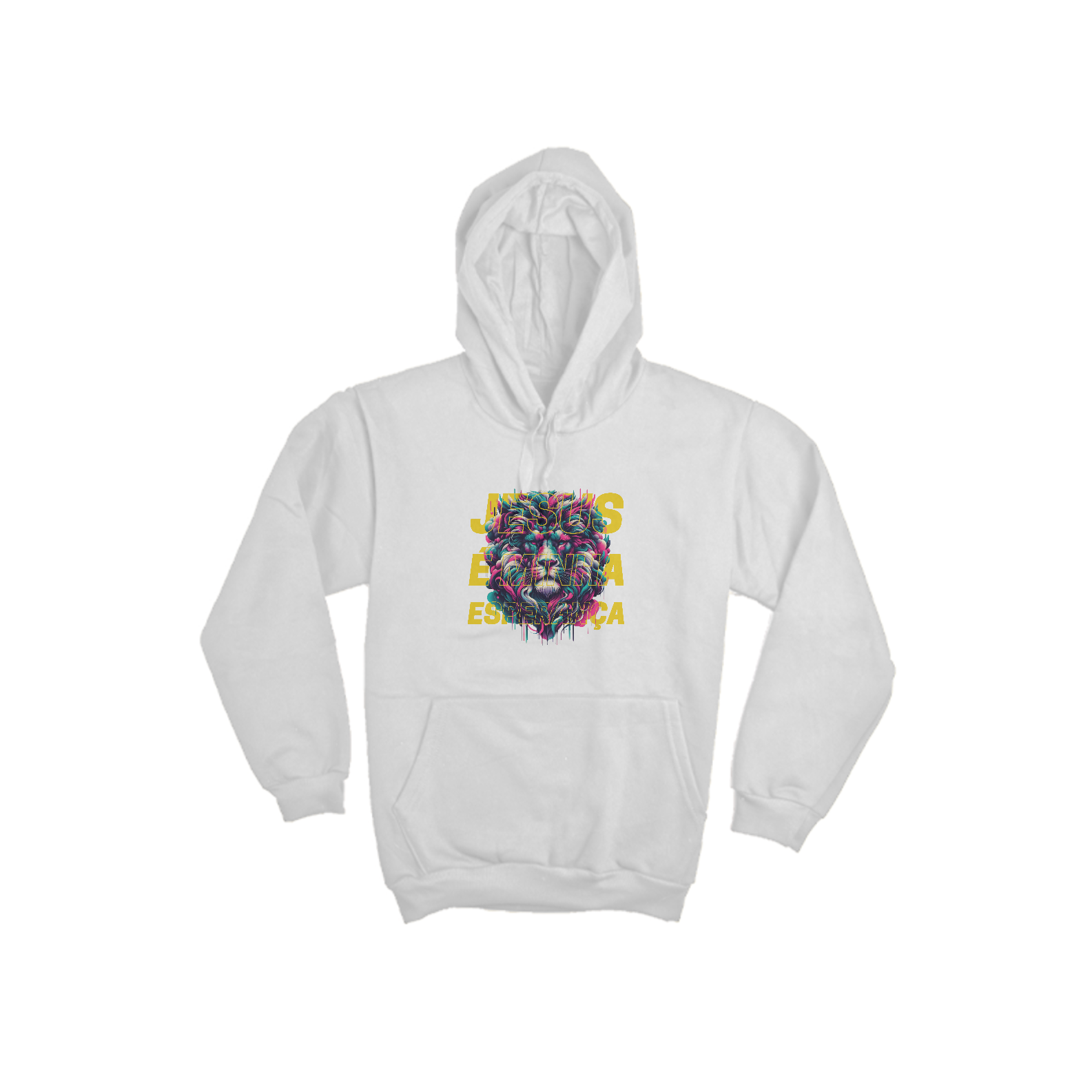 Moletom Canguru Leão Multcores Jesus é Minha Esperança