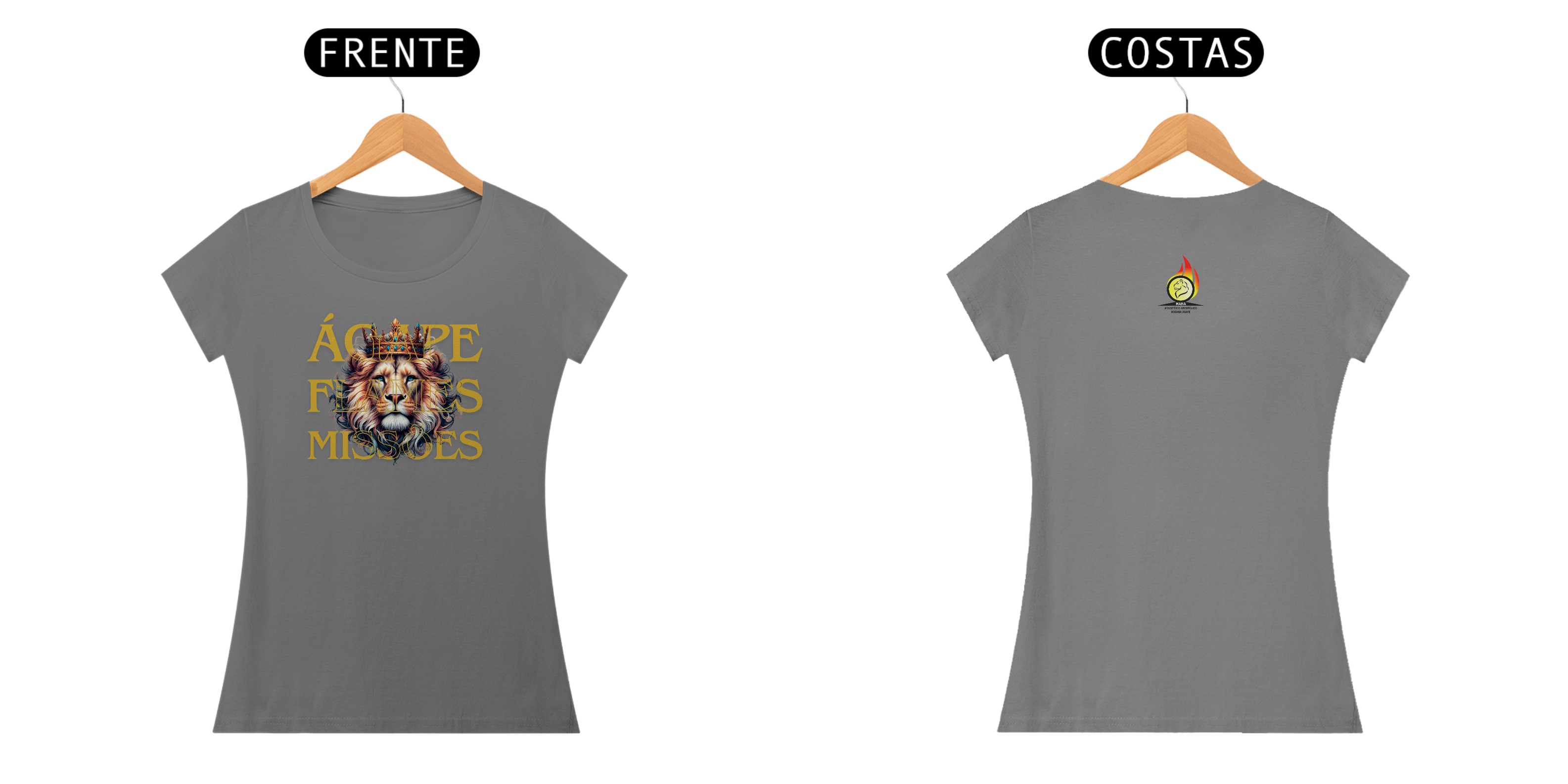 Camiseta Baby Long Ágape Flames Missões Leão da Tribo