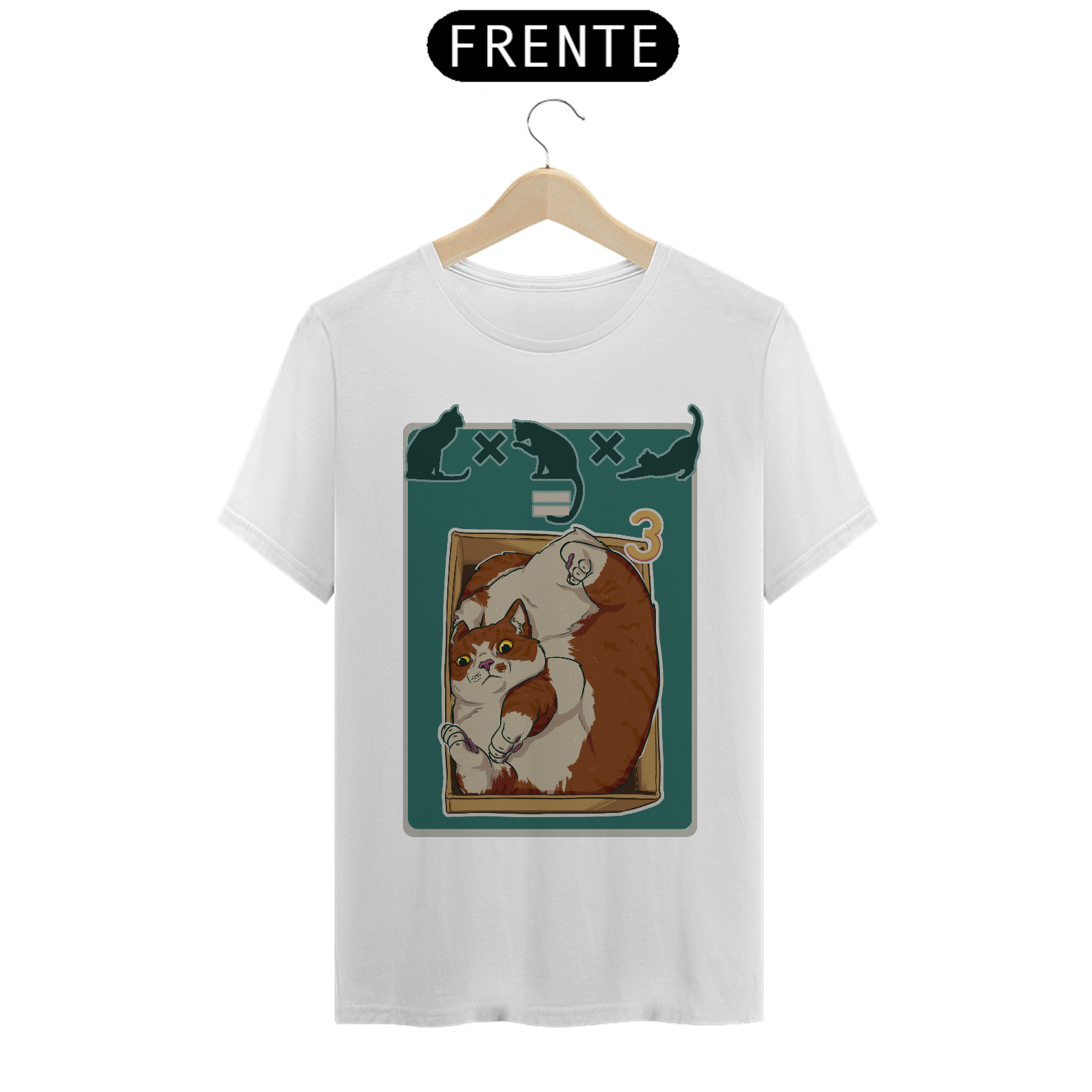 Nome do produto  Camiseta - Gato ao Cubo