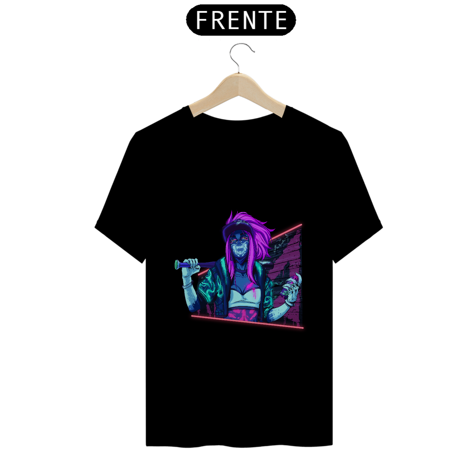 Nome do produto  Camiseta - Akali - Black Light