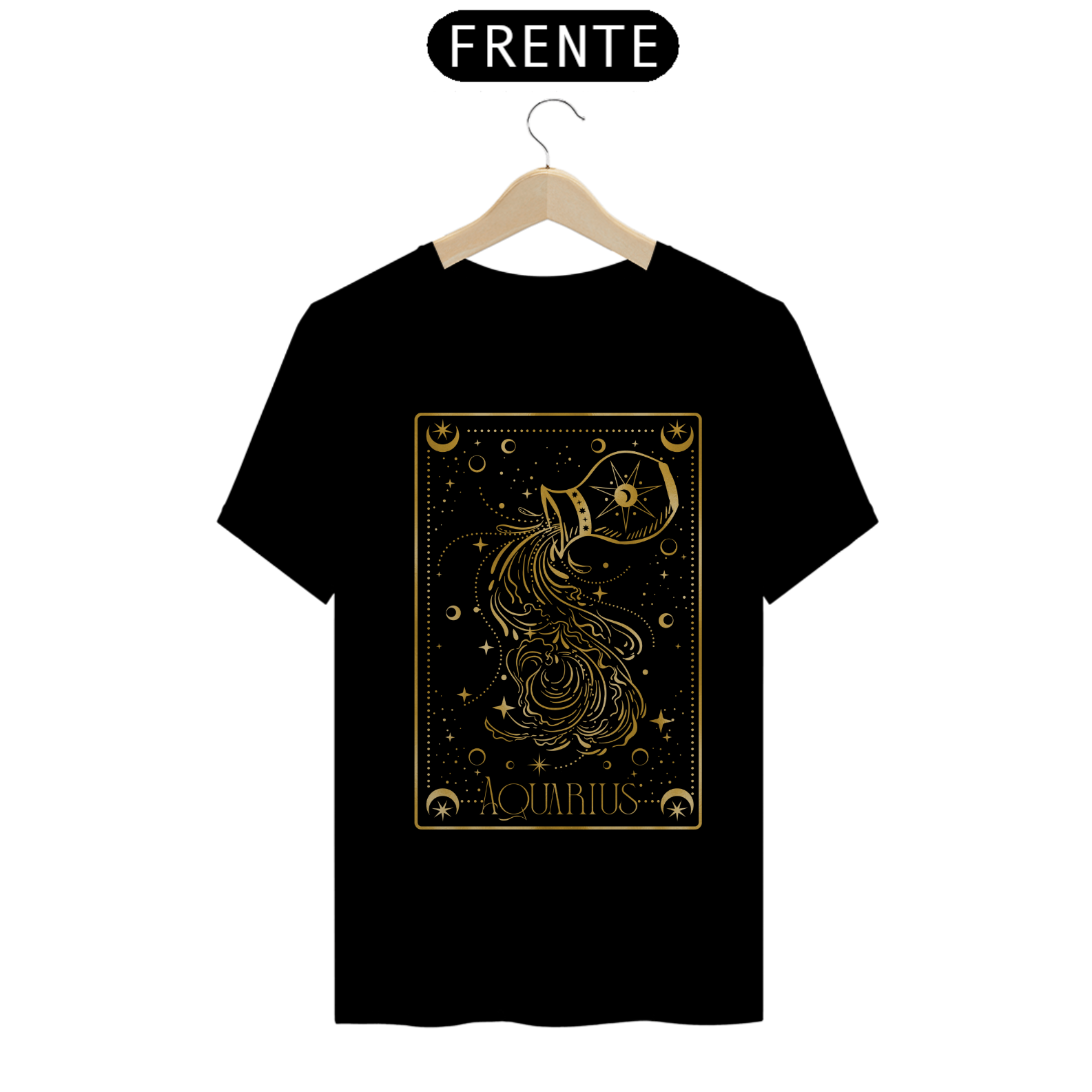 Signo de Aquário Black T- Shirt