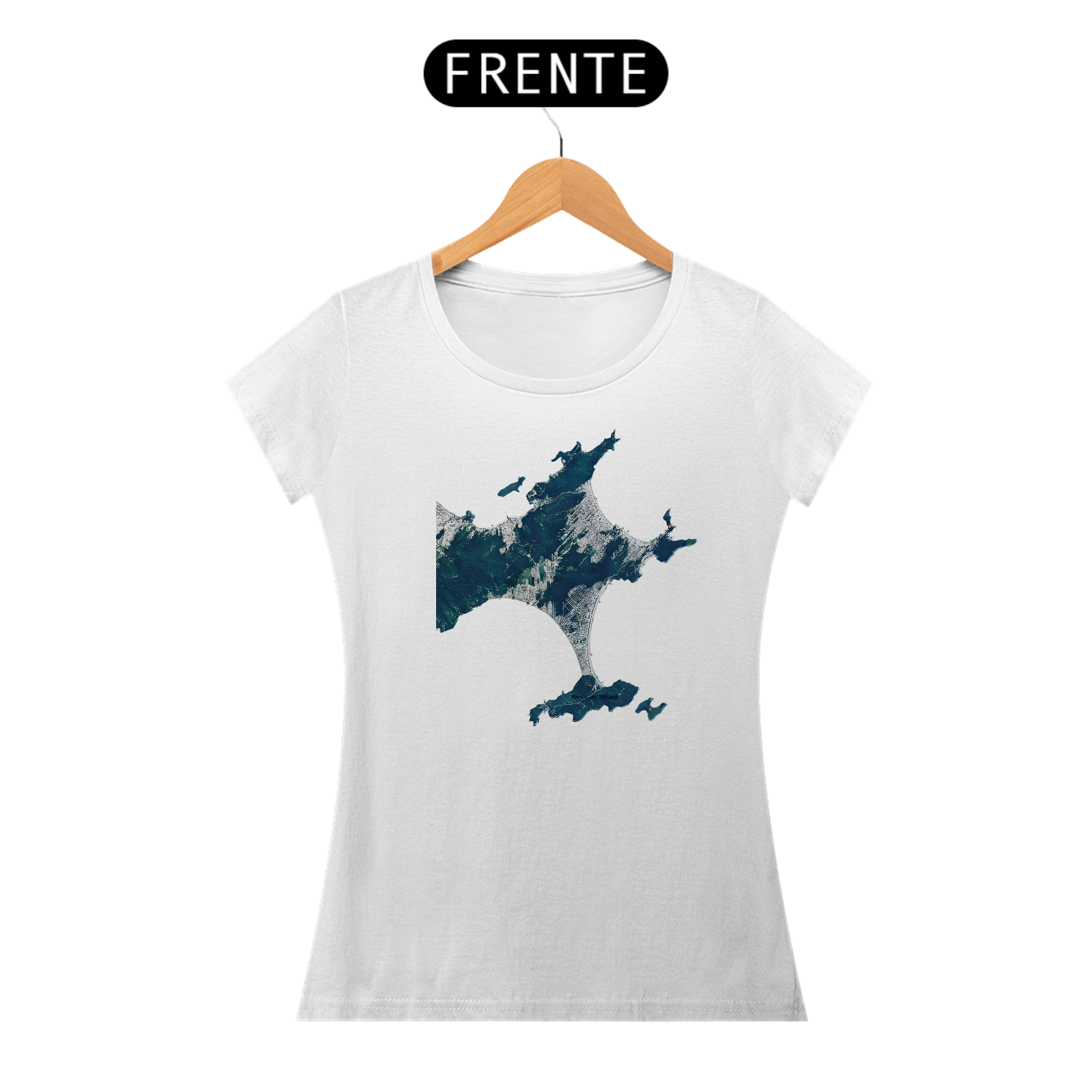 T Shirt fem mapa colorido