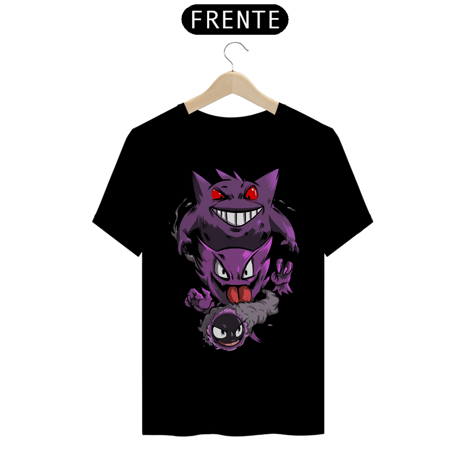 Nome do produto: Camiseta Gengar Evolução Pokemon