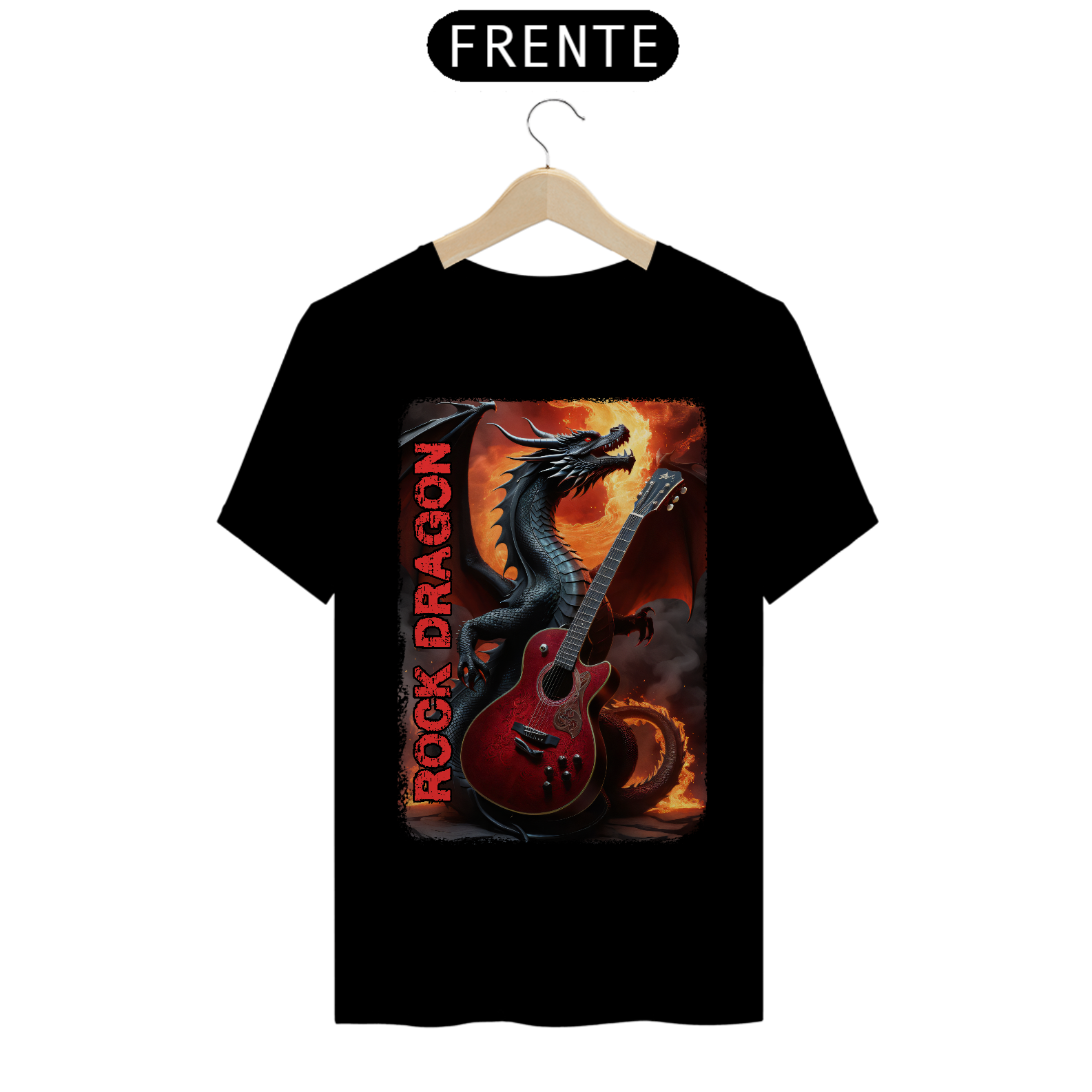 Camisa de Rock Masculina Rock Dragon