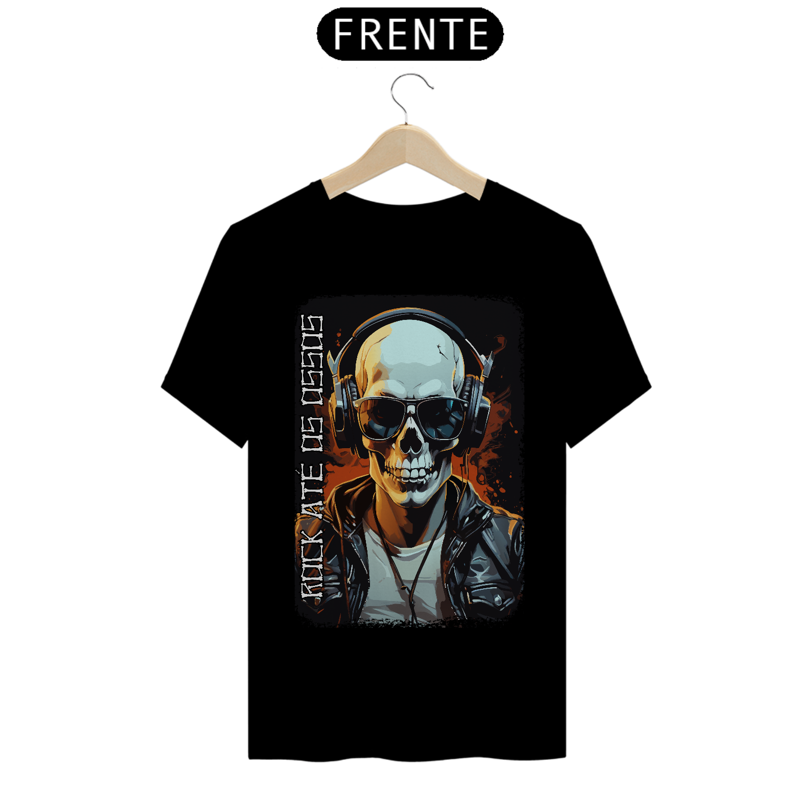 Camisa de Rock Masculina Rock Até Os Ossos