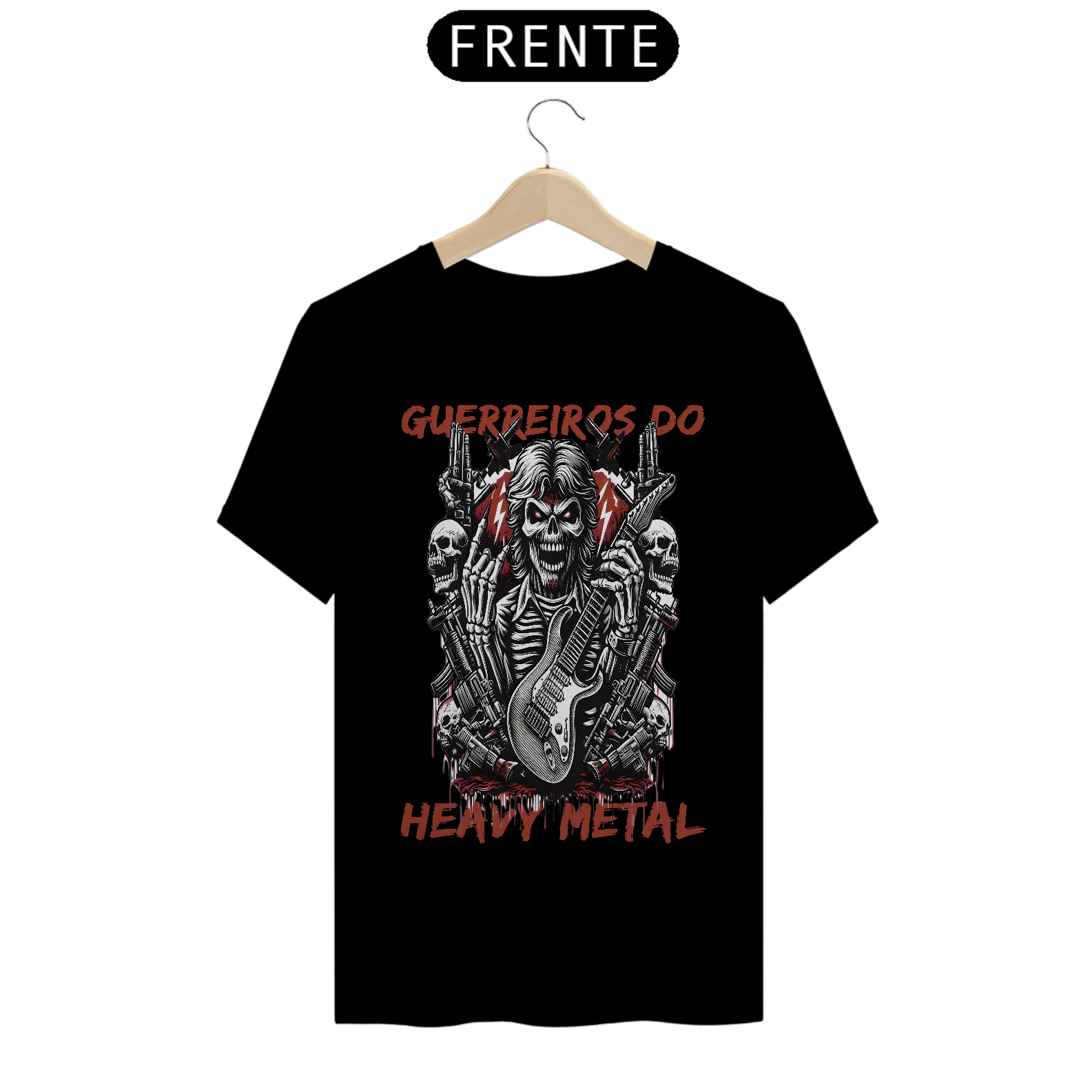 Camiseta de Rock Masculina Guerreiros do Heavy Metal