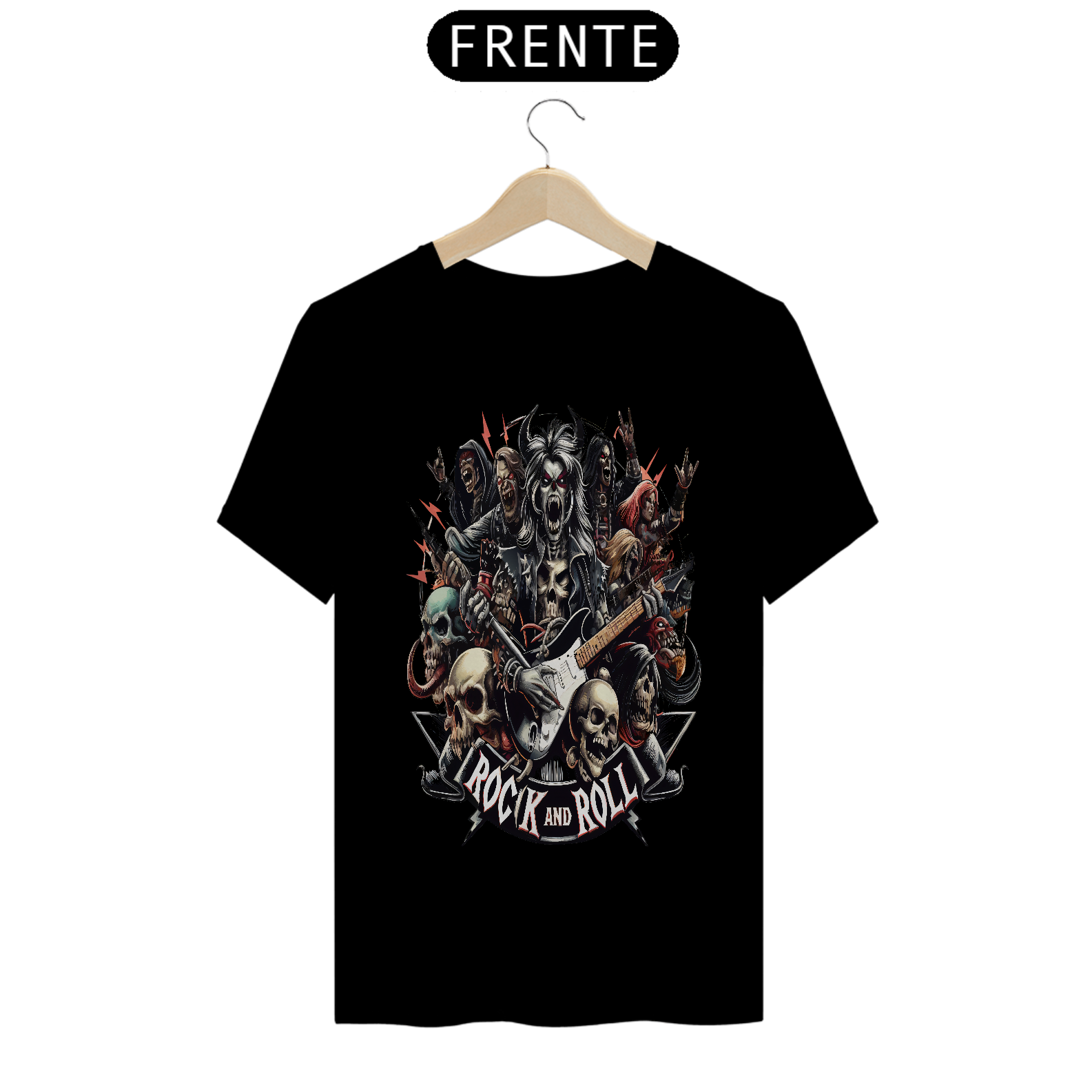 Camisa de Rock Masculina Rock And Roll