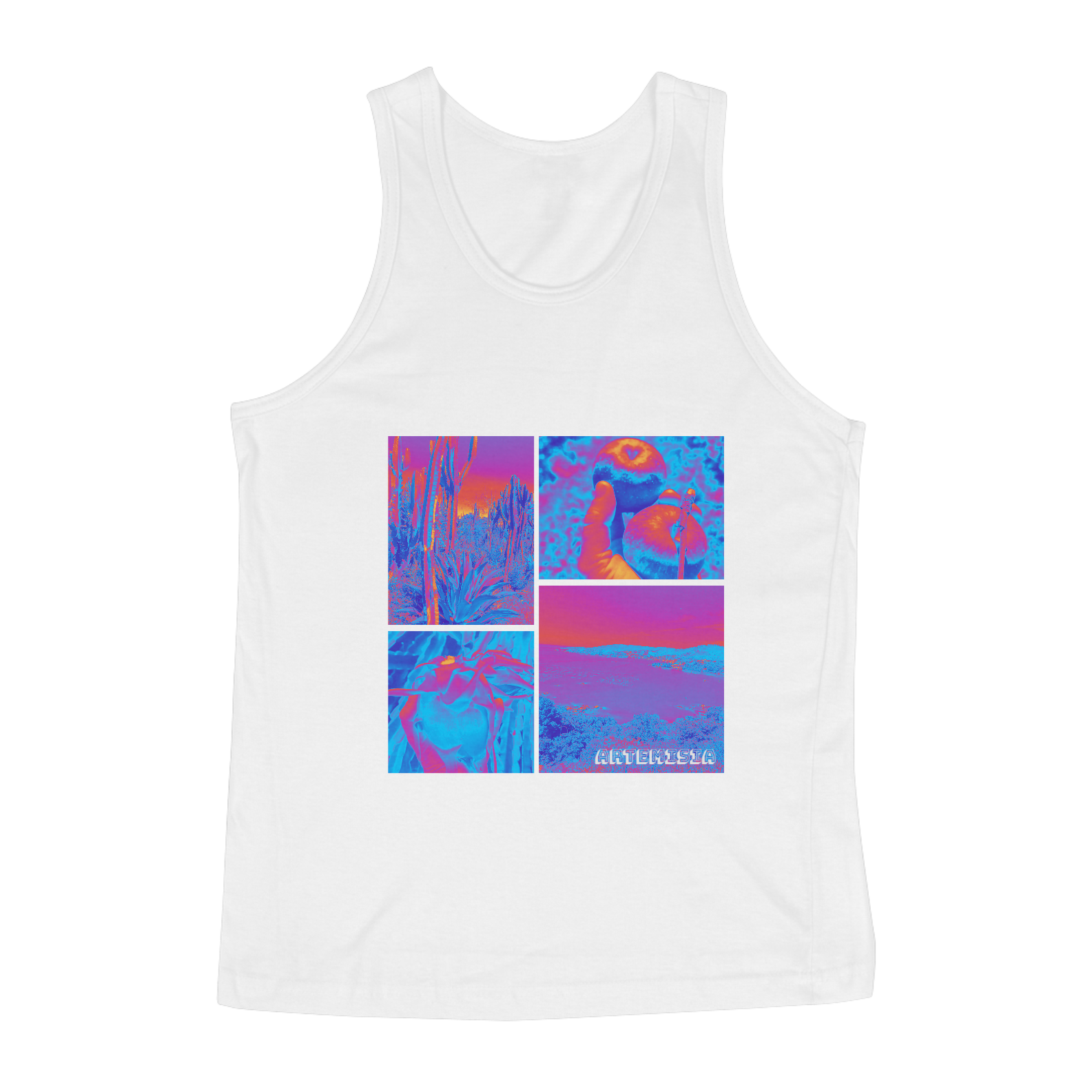 Regata Estampa com Frutas Psicodélicas