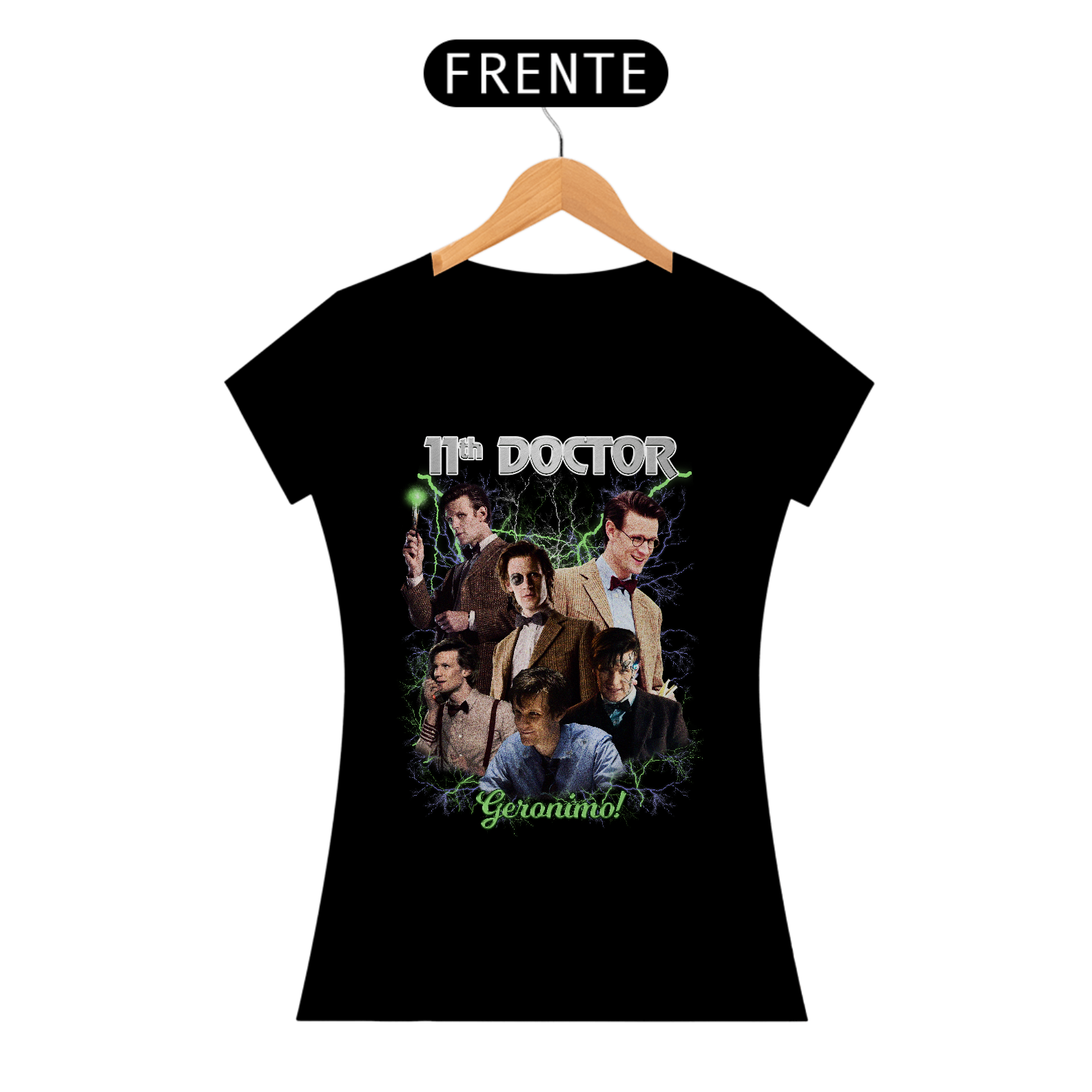 Camiseta Baby Long 11th Doctor - Geronimo!