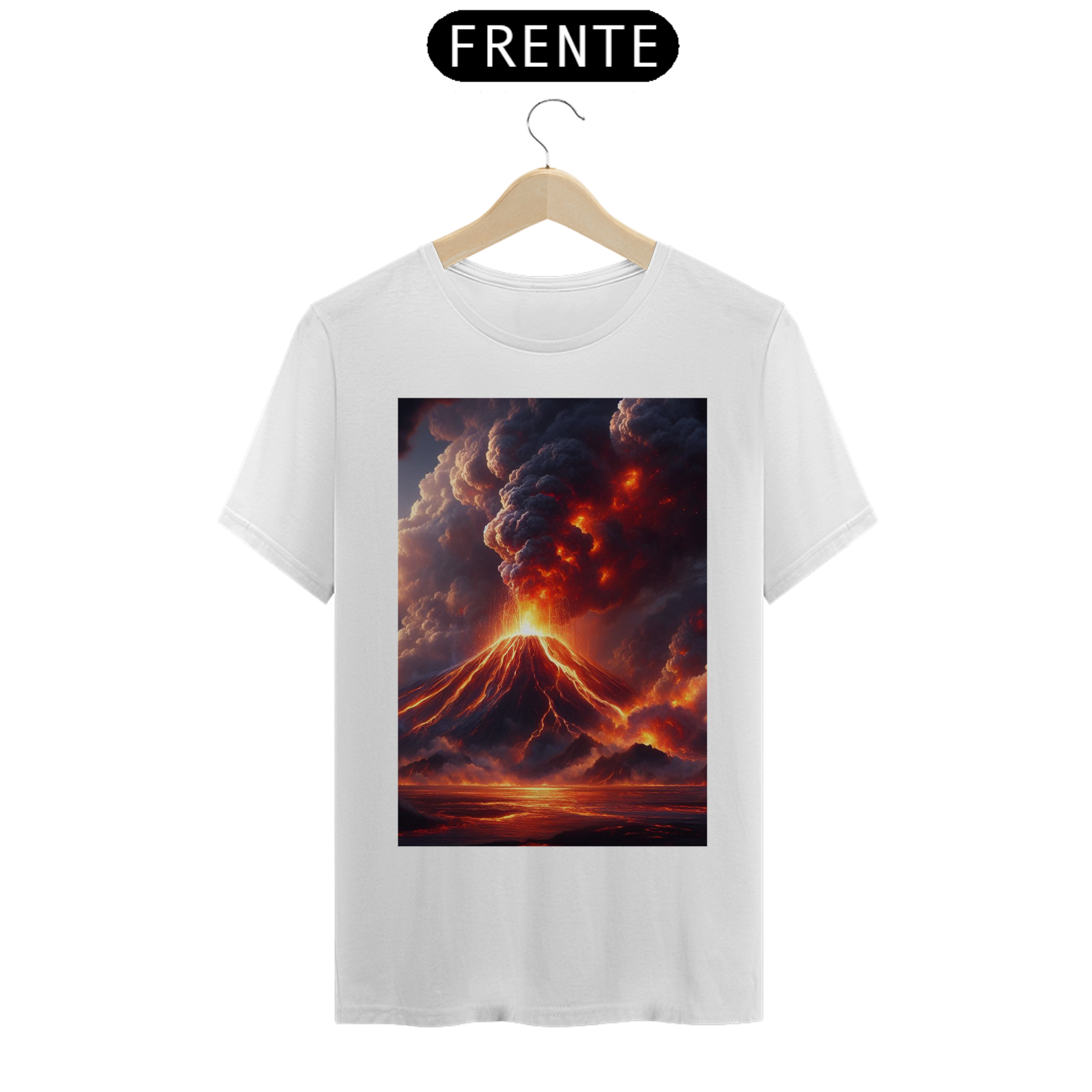 camisa estampa vulcão t-shirt
