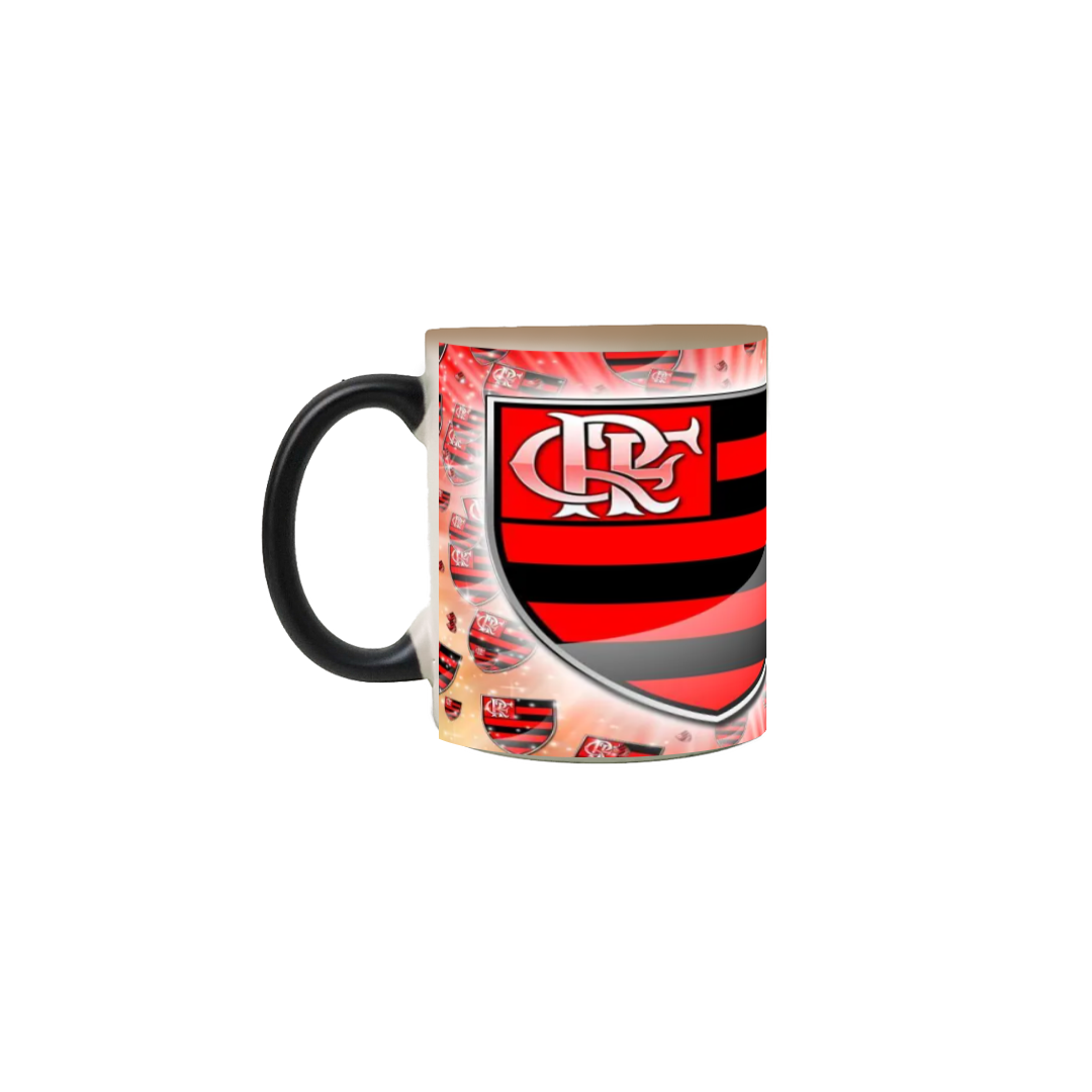 caneca mágica estampa flamengo aparece ao colocar líquido quente