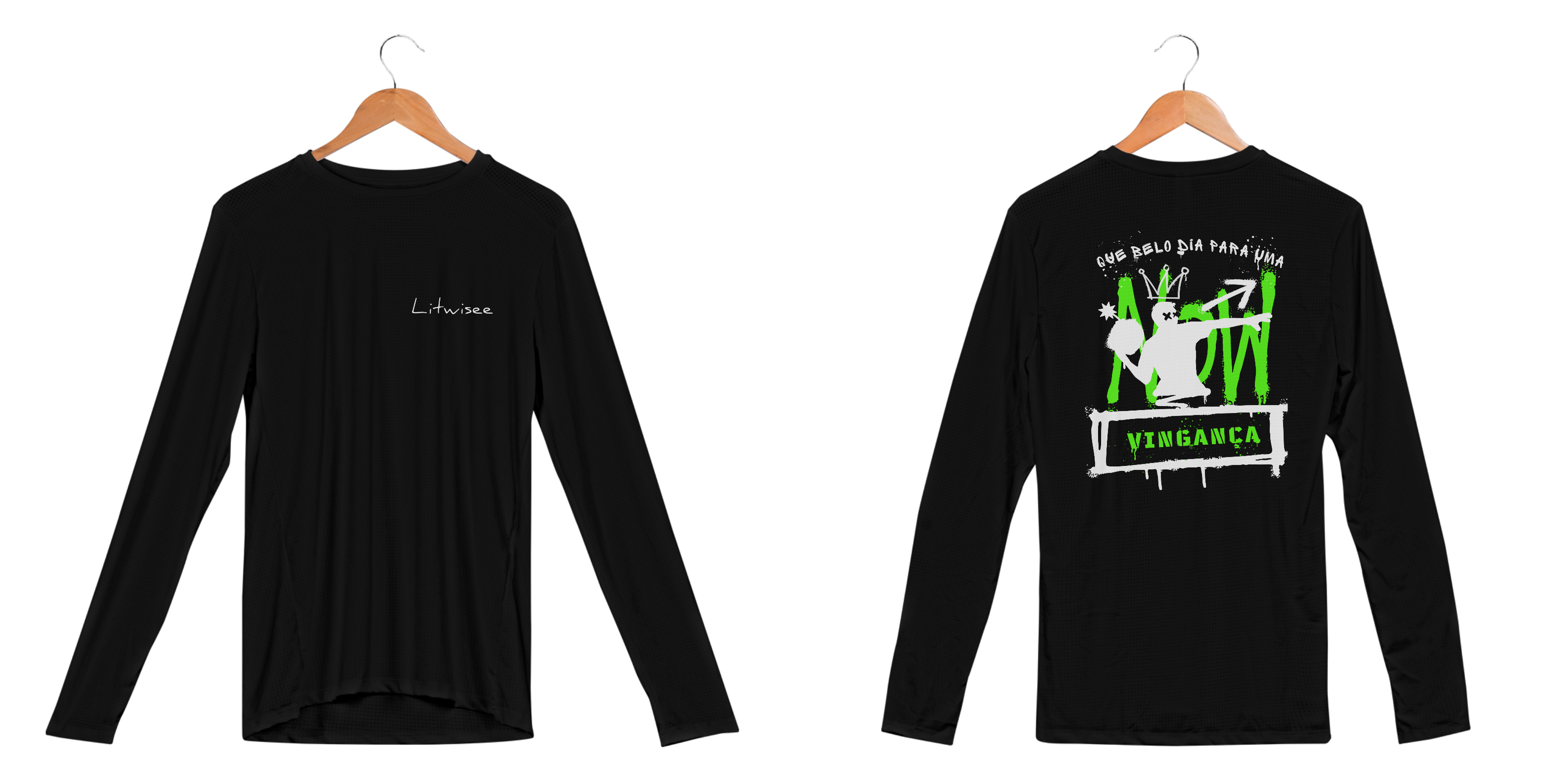 Camisa de manga longa de Vingança preta