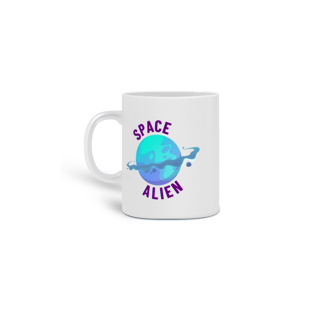 Caneca de Porcelana Space Alien 