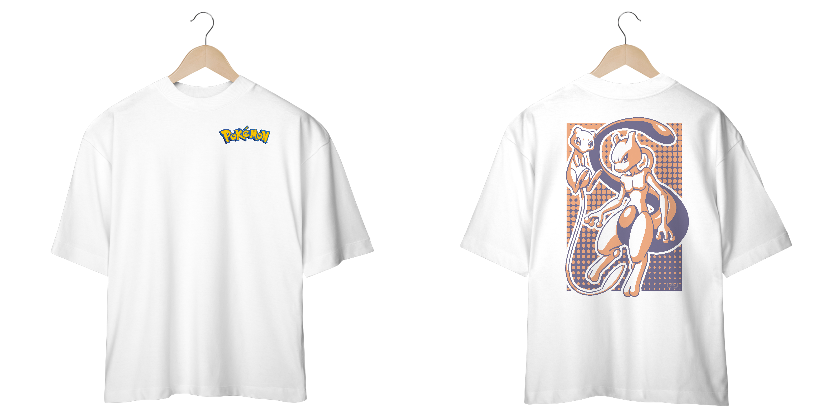 T-shirt Oversized Unissex Pokérmon Mewtwo