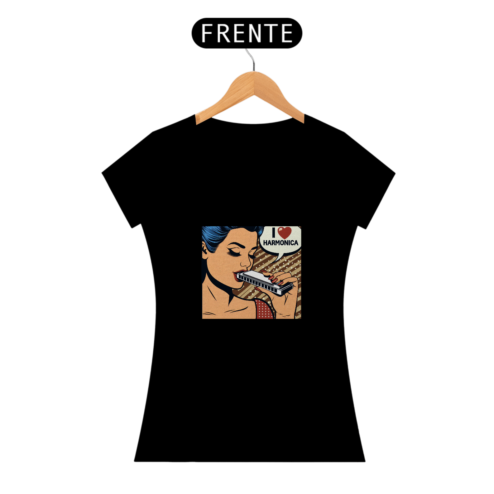 Camiseta I love Harmonica - Gaita de Boca