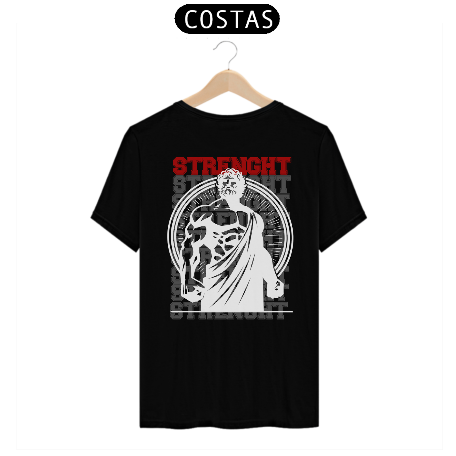 Camiseta Strenght Hercules - PRETO