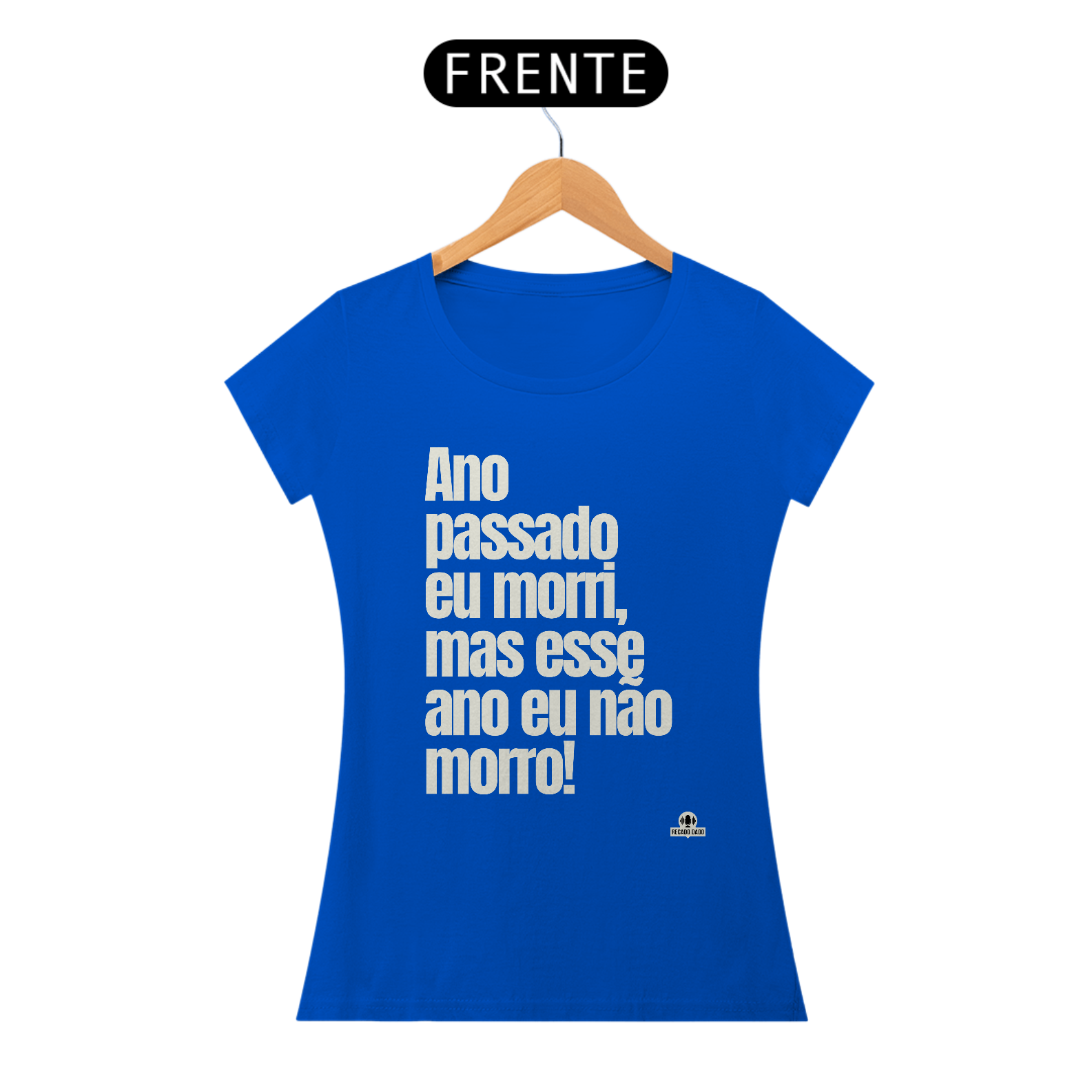 Camiseta feminina de bloquinho com frase do cantor Belchior 