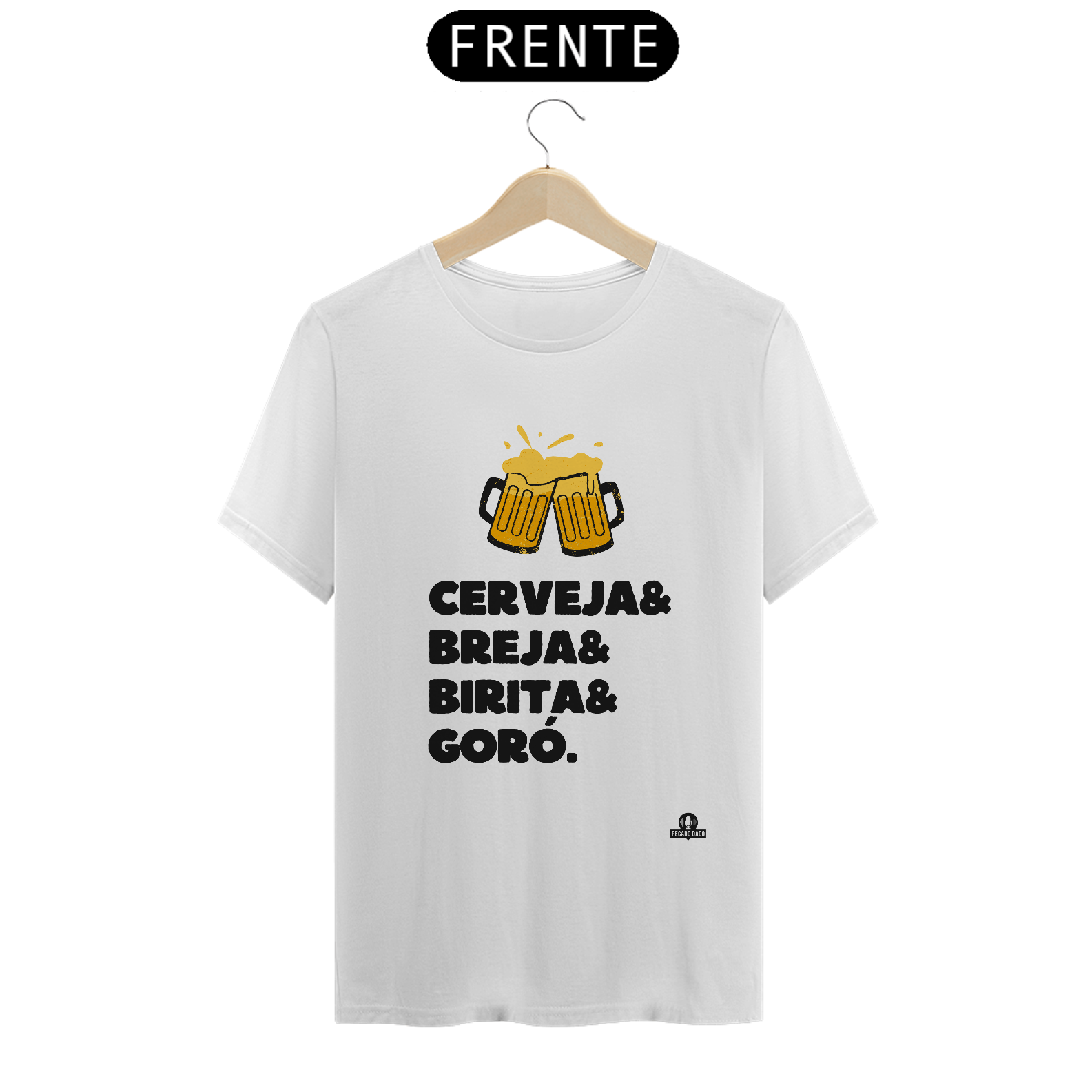 Camiseta de cerveja com frase 