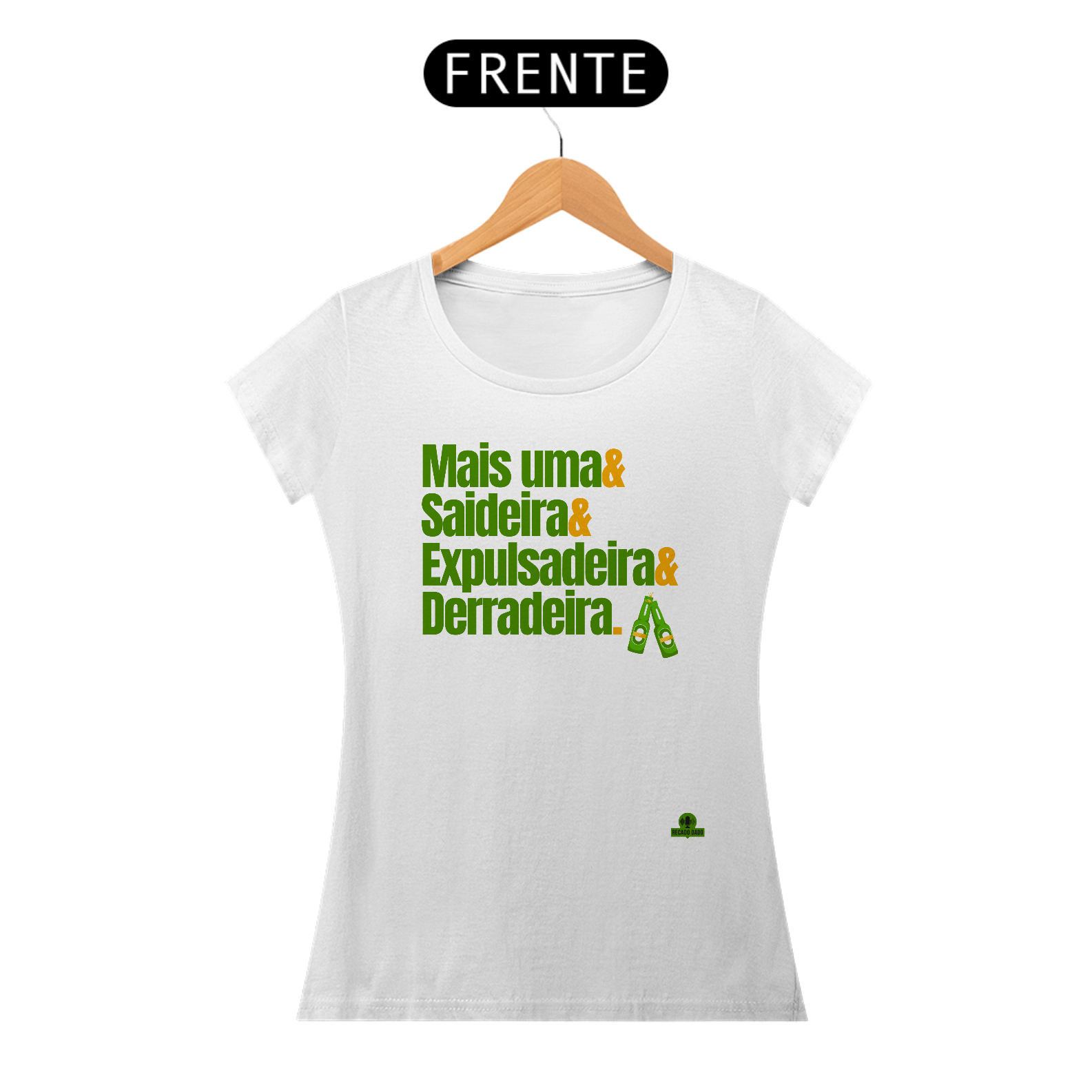 Camiseta feminina de bar com frase 