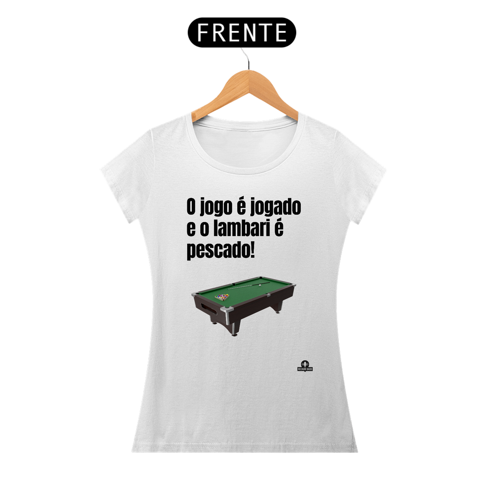 Camiseta de jogador de sinuca com frase de humor 