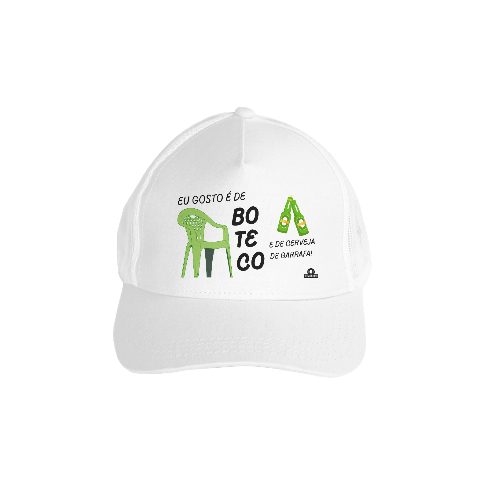 Boné aba curva com a frase 