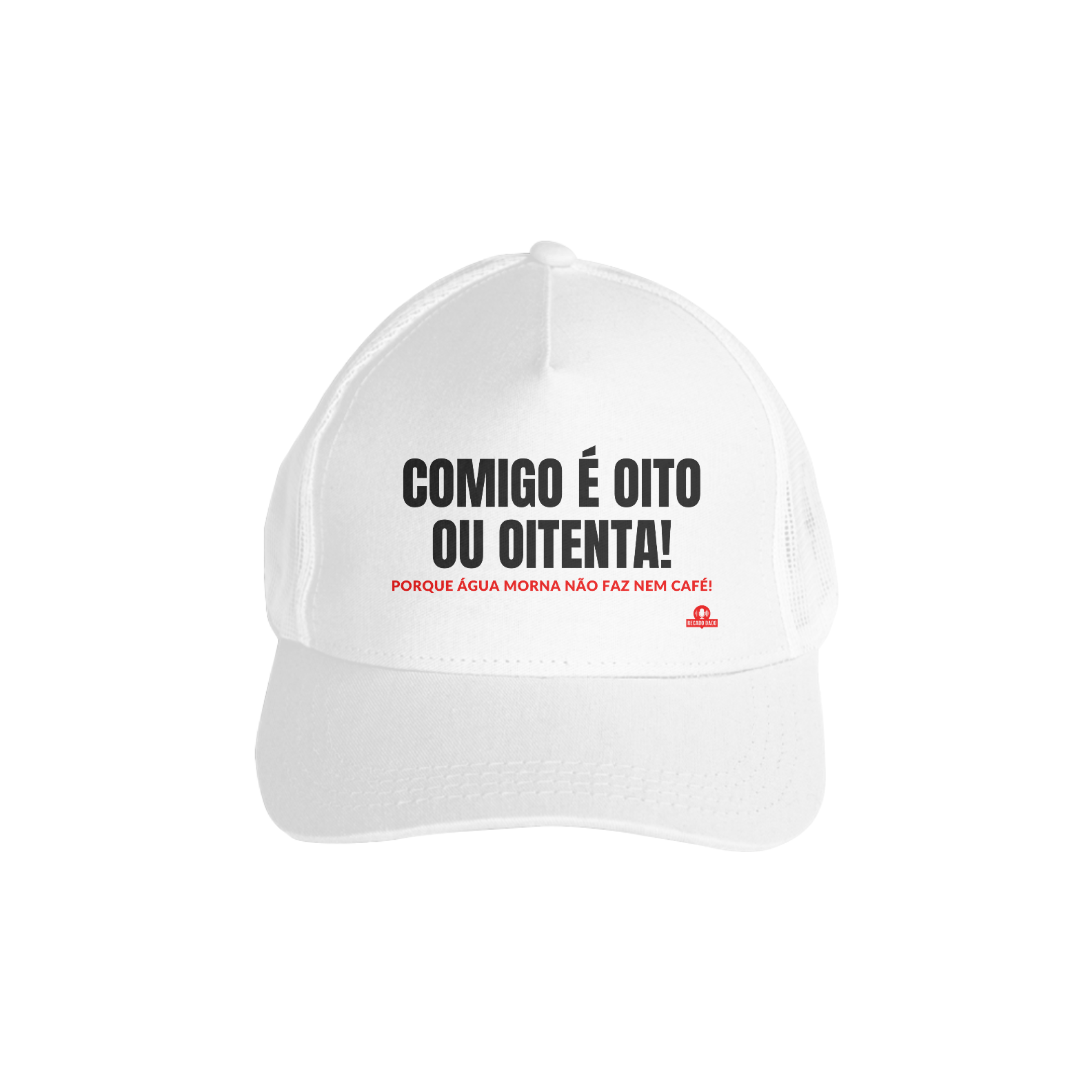 Boné aba curva com humor com ditado 