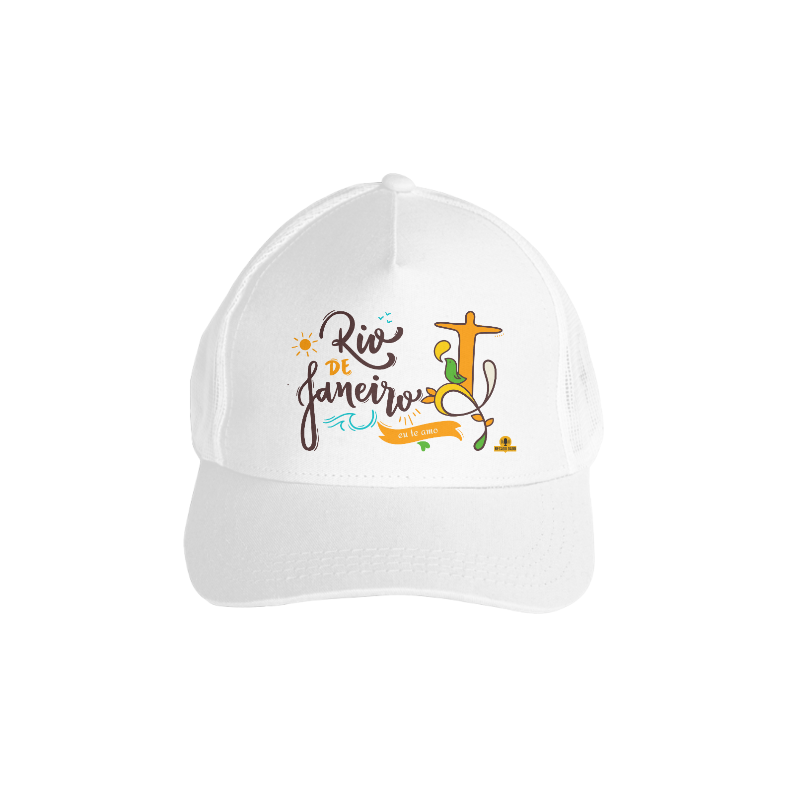 Boné aba curva estampada de turista 