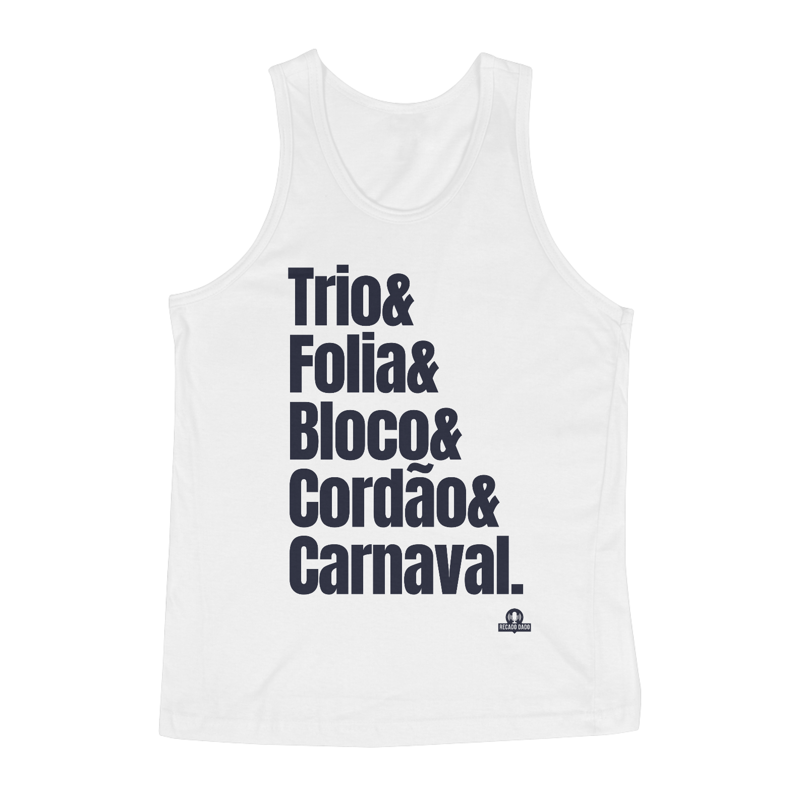 Camiseta regata com estampa dos ritmos carnavalescos 