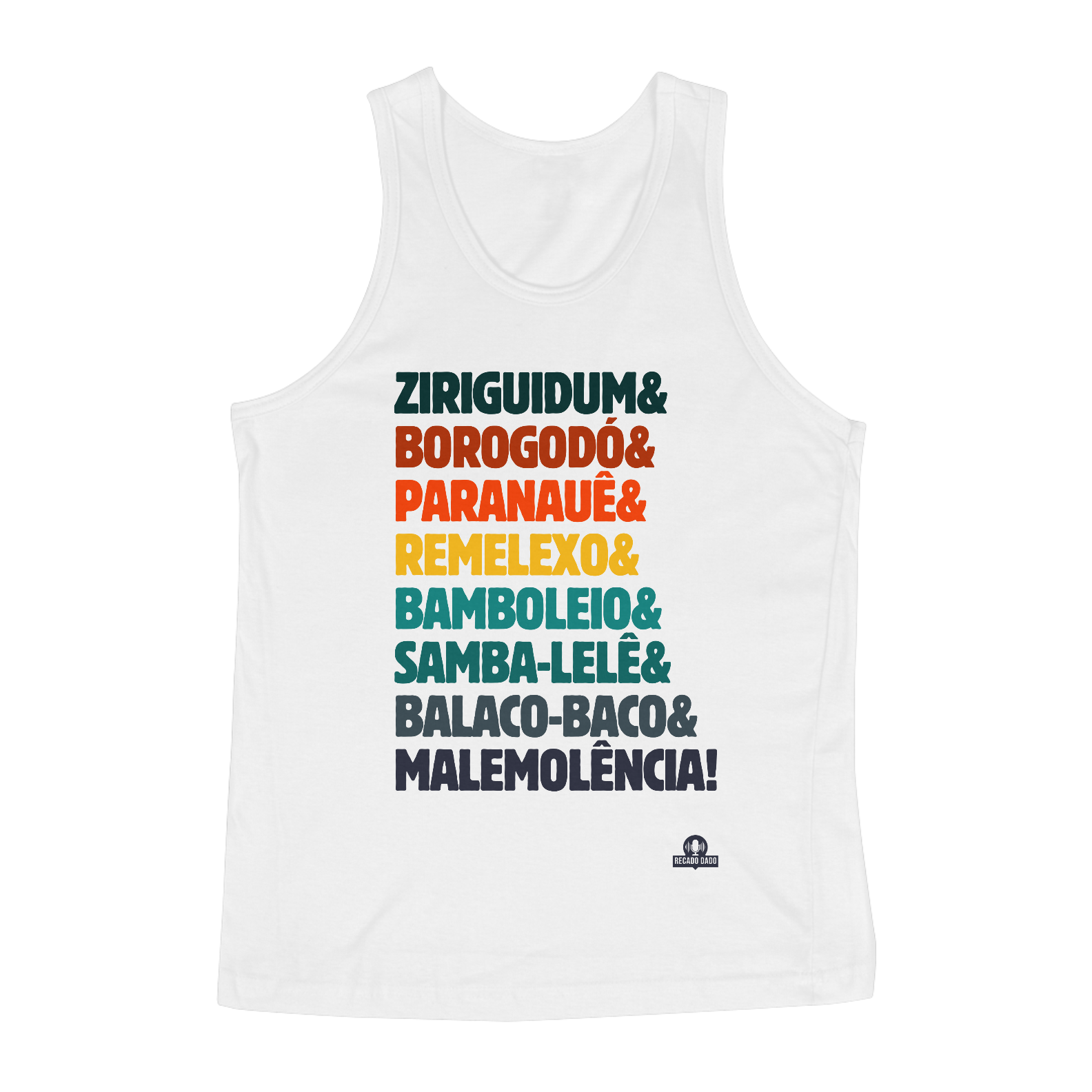 Camiseta regata com as expressões brasileiras 