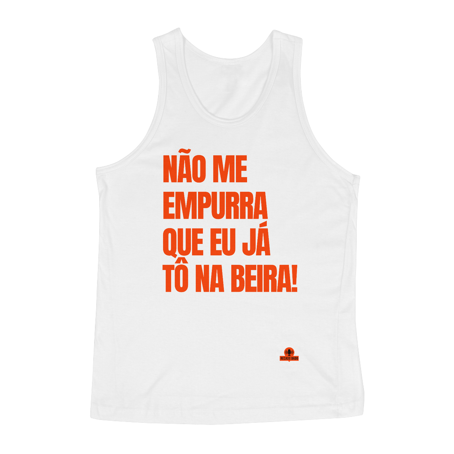 Camiseta regata com frase de humor 