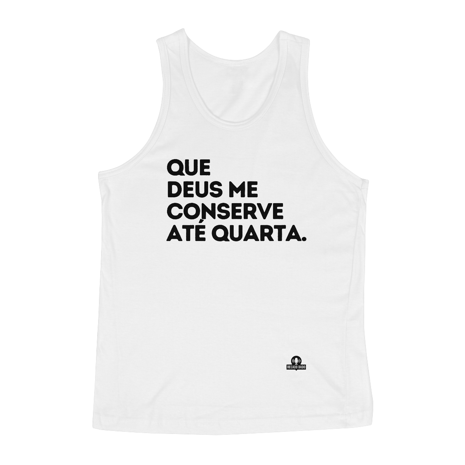 Camiseta regata com frase de humor 