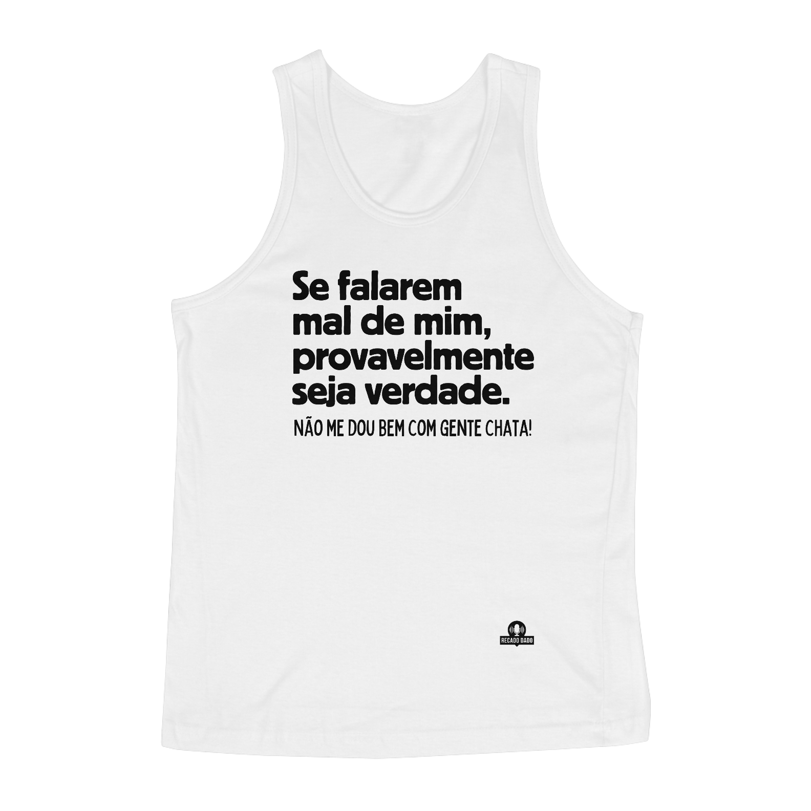 Camiseta regata com frase de humor 