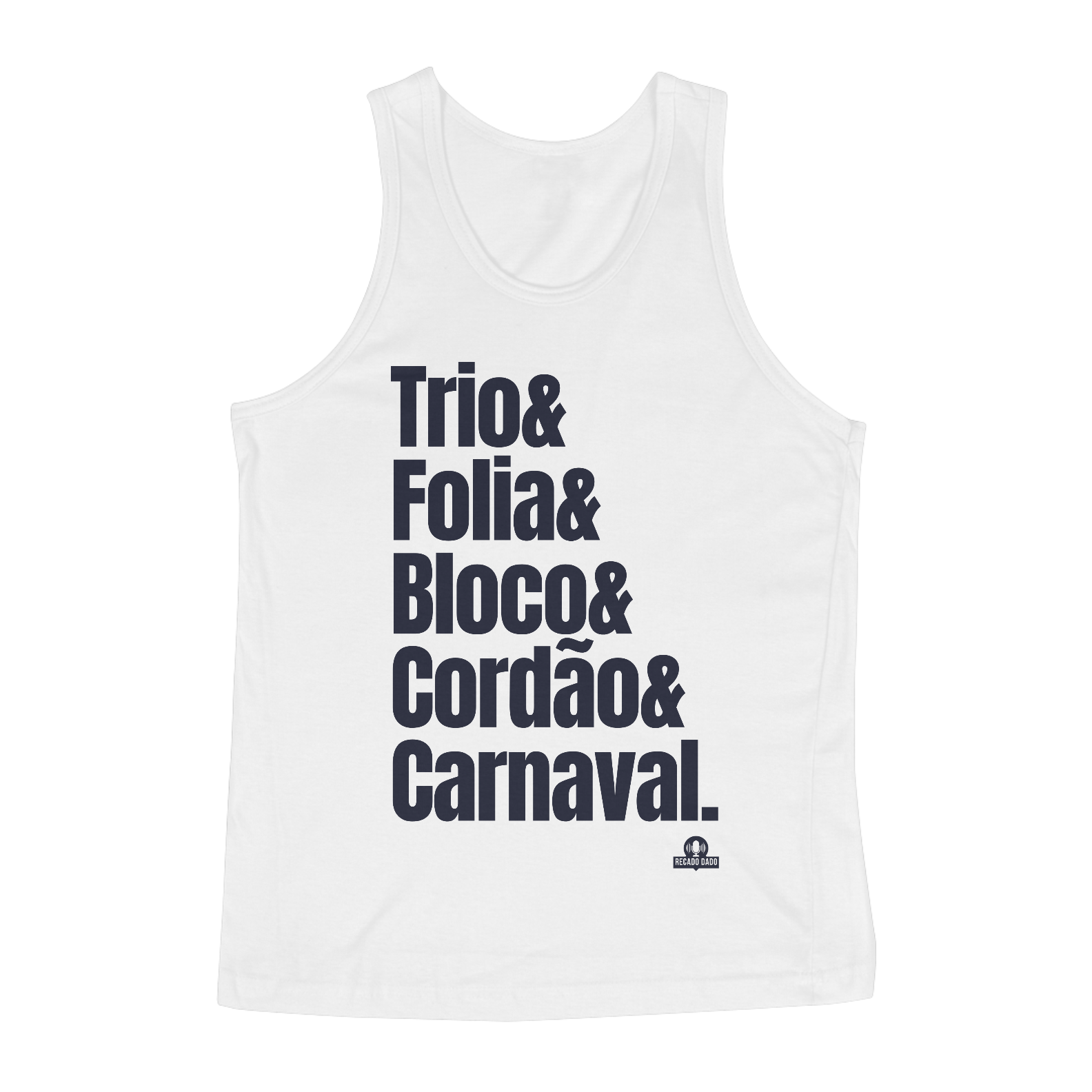 Camiseta regata para o carnaval com frase 