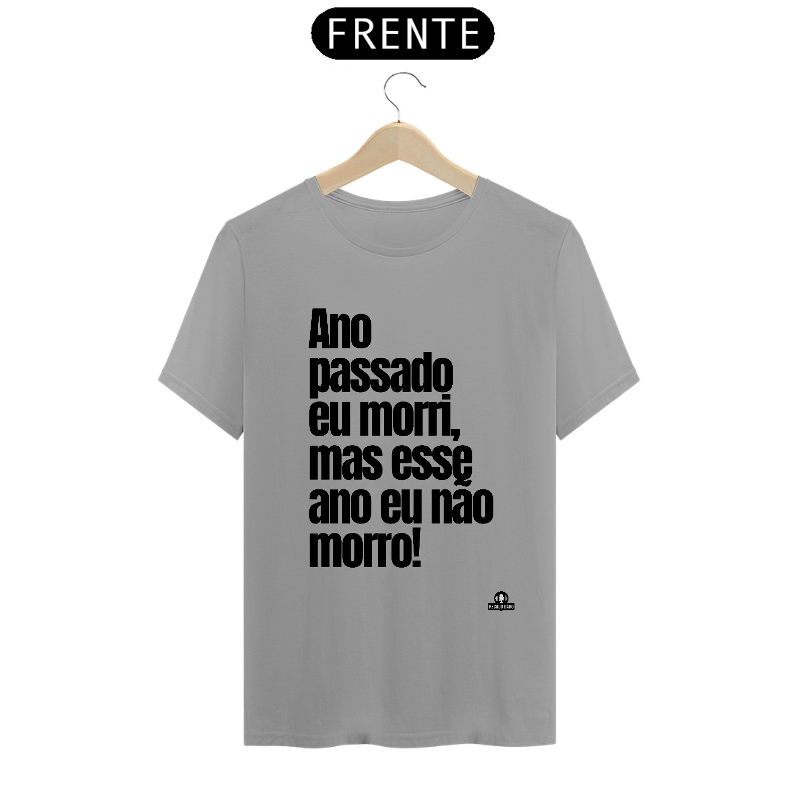 Camiseta de bloquinho com frase do cantor Belchior 