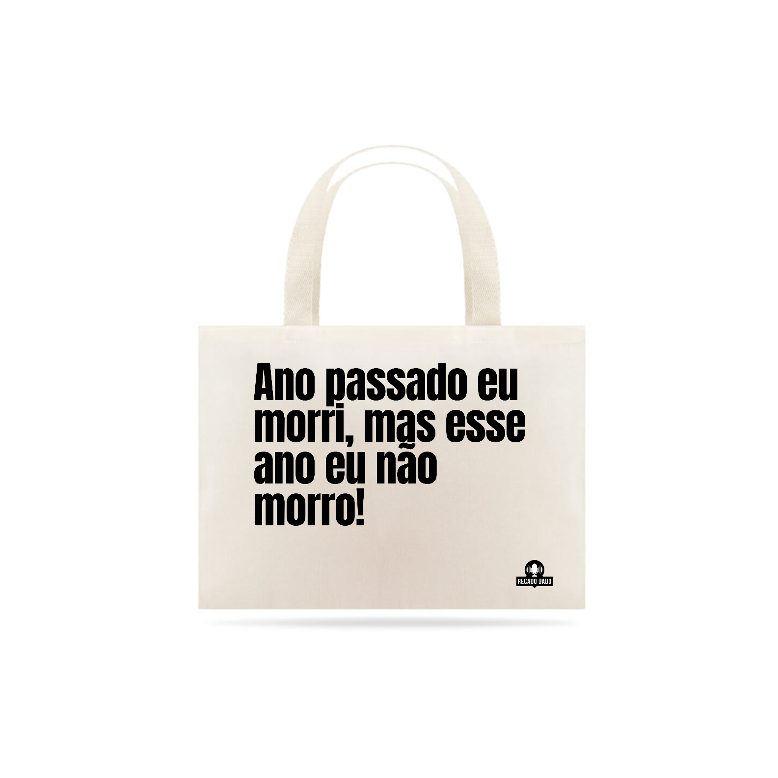 Ecobag de bloquinho com frase do cantor Belchior 