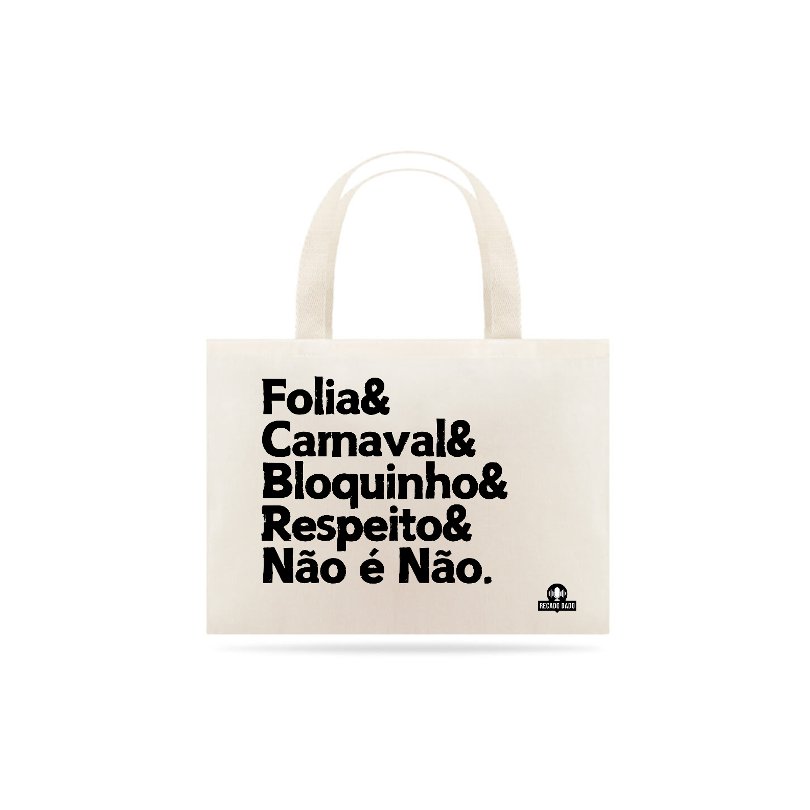 Ecobag para o carnaval com frase 