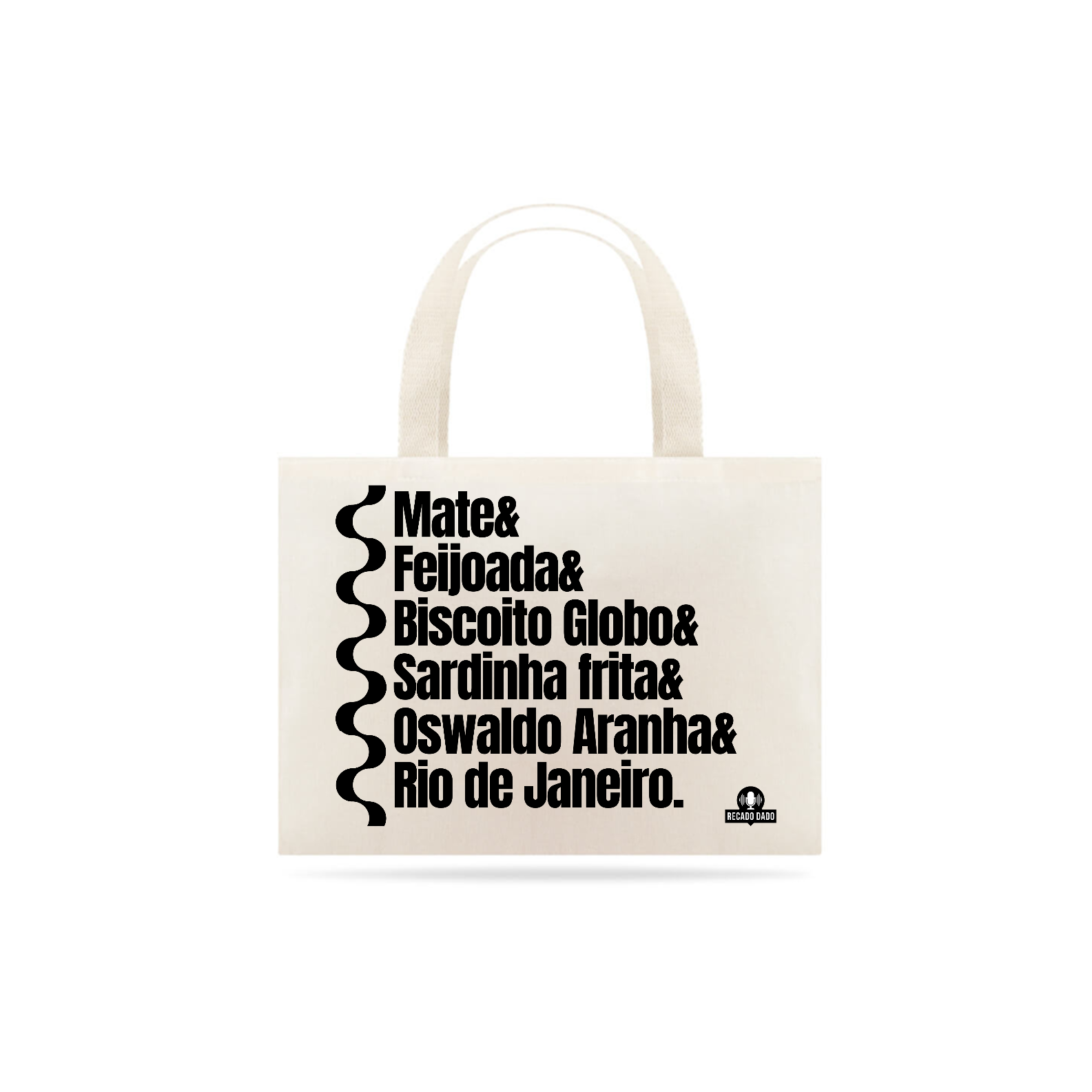 Ecobag de turismo do Rio de Janeiro com frase 