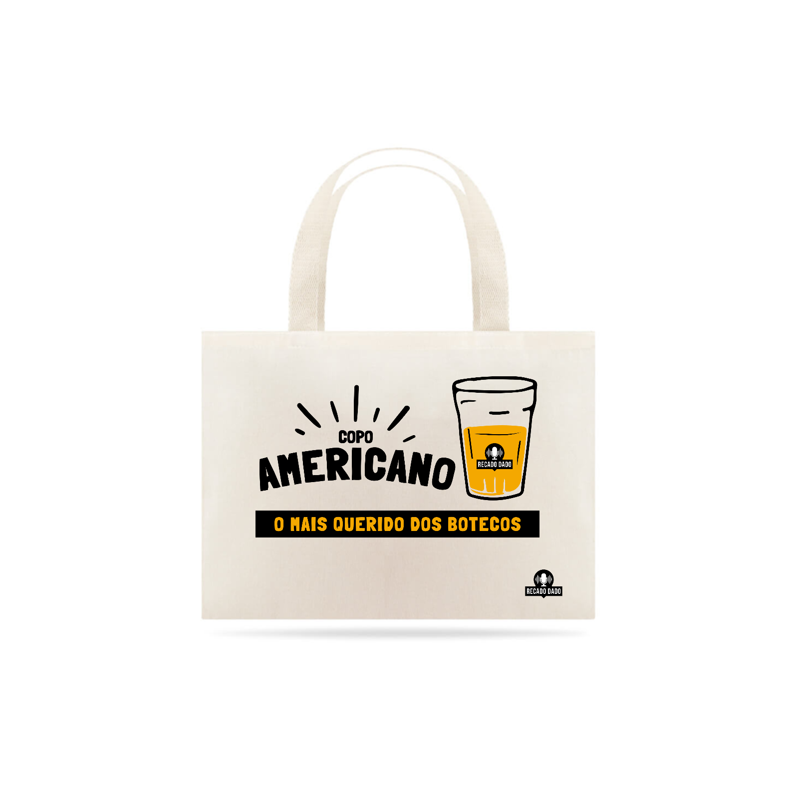 Ecobag em homenagem ao mais iconico copo brasileiro: o copo americano.