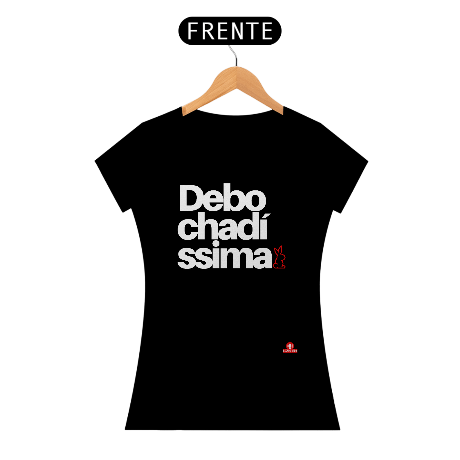 Camiseta feminina com frase estampada 