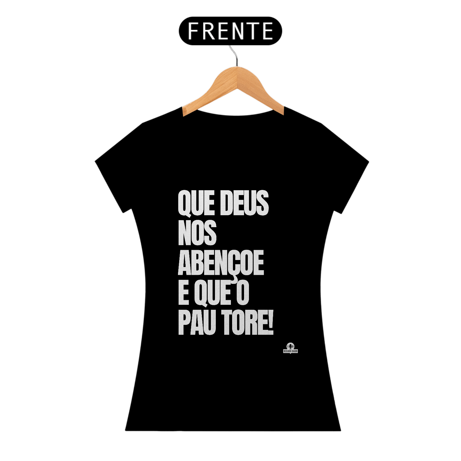 Camiseta feminina com frase de humor 
