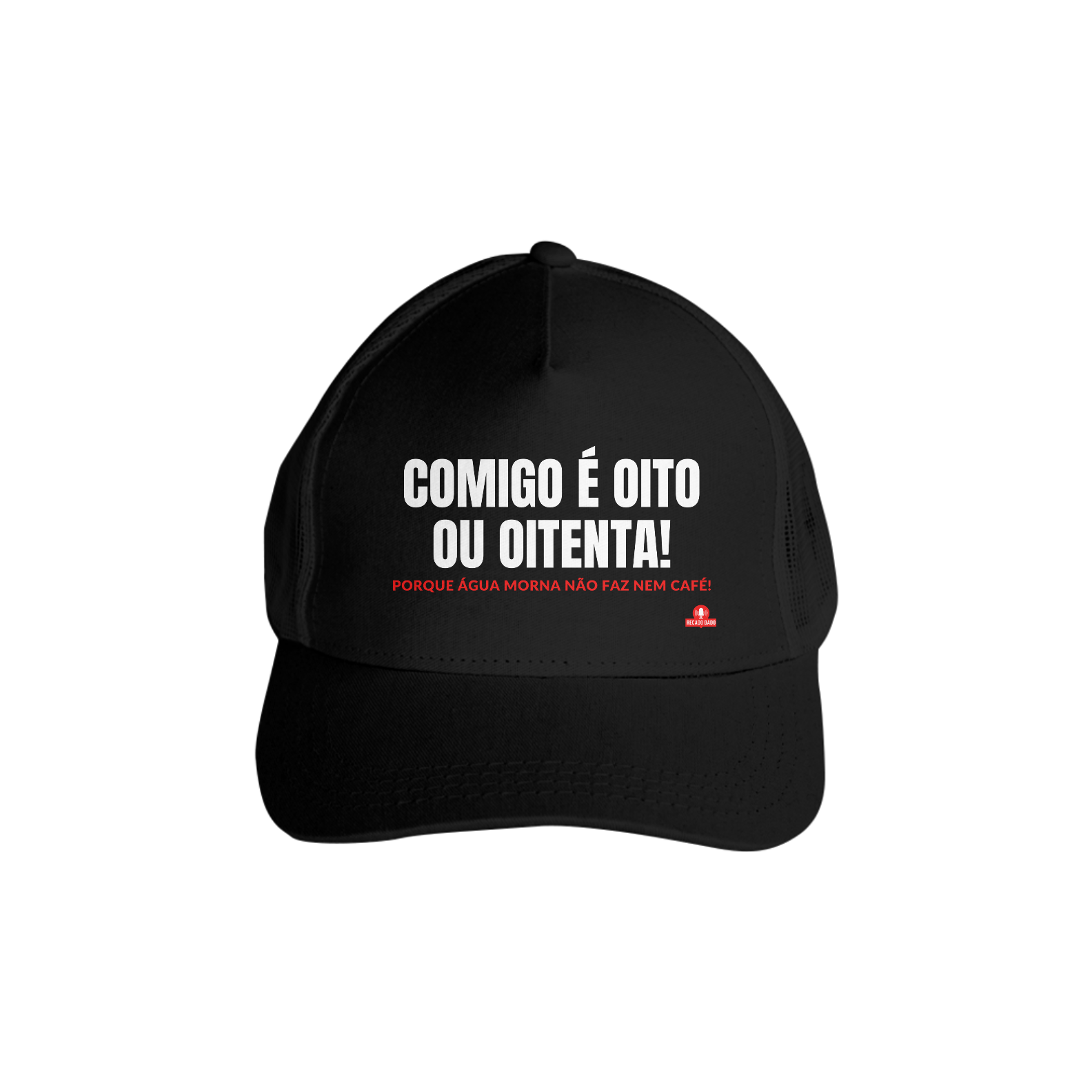 Boné aba curva com humor com ditado 