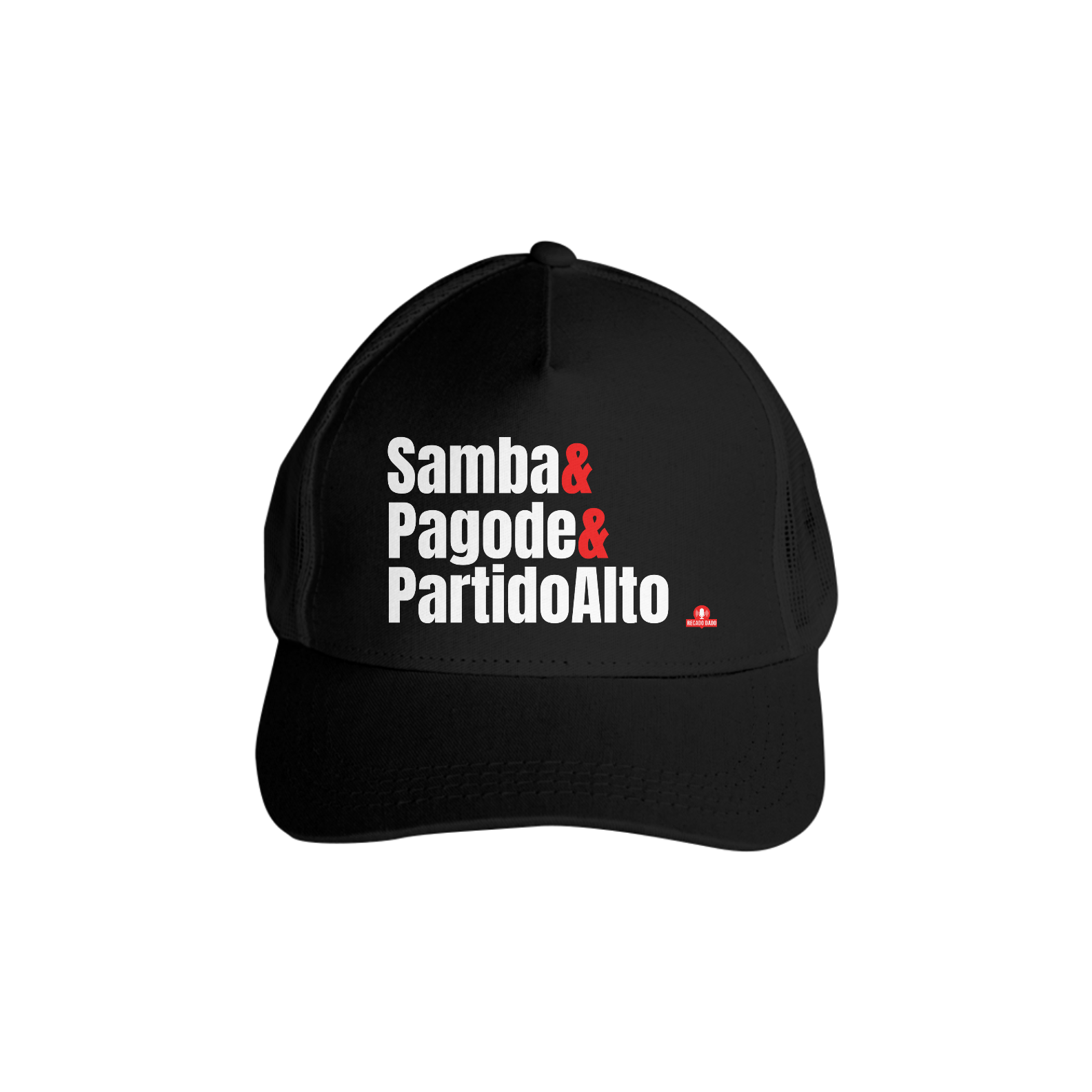 Boné aba curva de samba com frase 